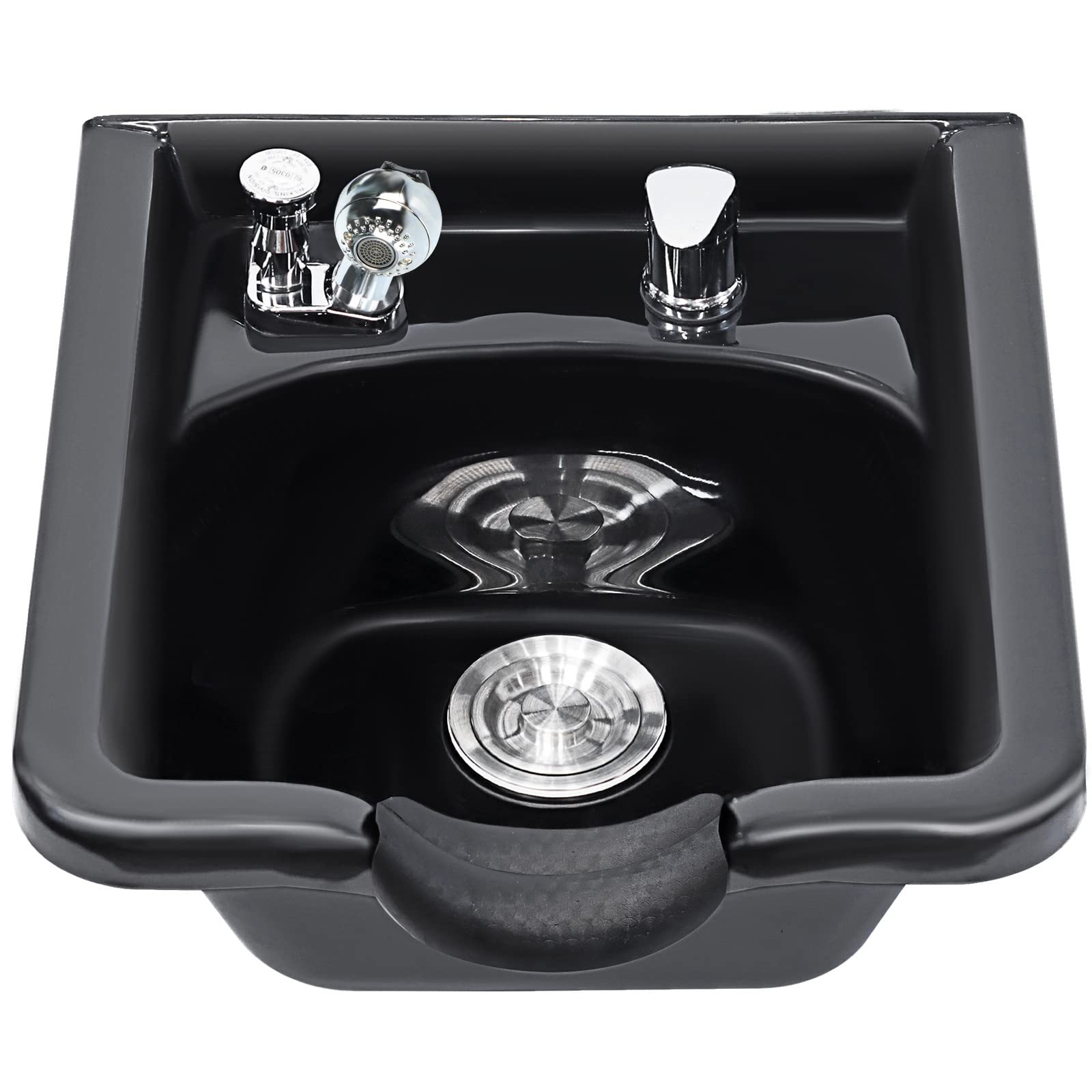 Toriexon Shampoo Bowl for Salons, Black ABS Plastic Shampoo Sink for Home, Easy to Clean and Install Salon Shampoo Bowls for Hair Stylist