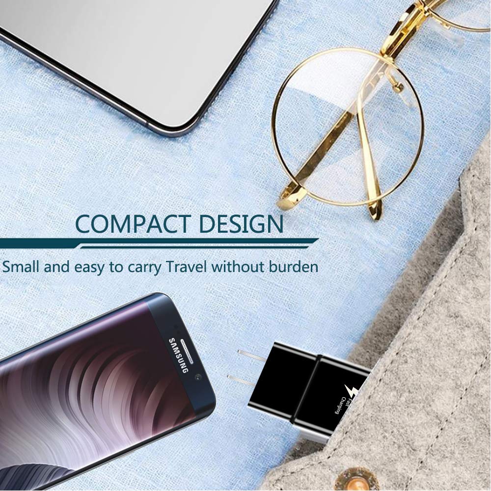 2 Pack Fast Charging Block, USB Adaptive Fast Charger Box Android Cell Phone Tablet Adapter for Samsung Galaxy S20 S10 S9 S8 S7 A55 A54 A40 A35 A25 A20 A15 A14 A13 M54 M34 M13 Note8 9, EP-TA20JBE