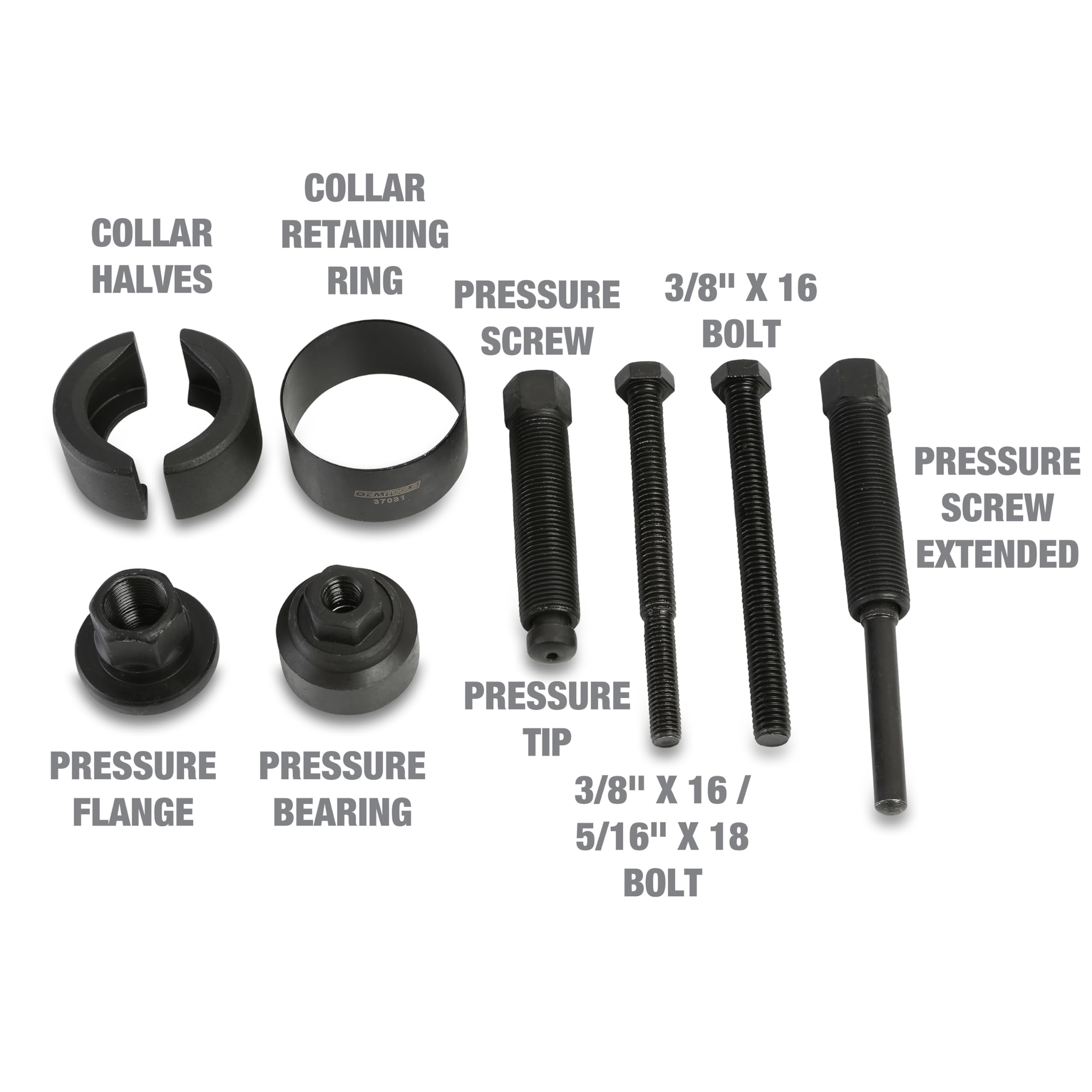 OEMTOOLS 37031 Power Steering Pulley Puller and Installer Kit, Removes and Installs Power Steering Pump Pulleys on Most Domestic Vehicles, Ford, GM, VW , green