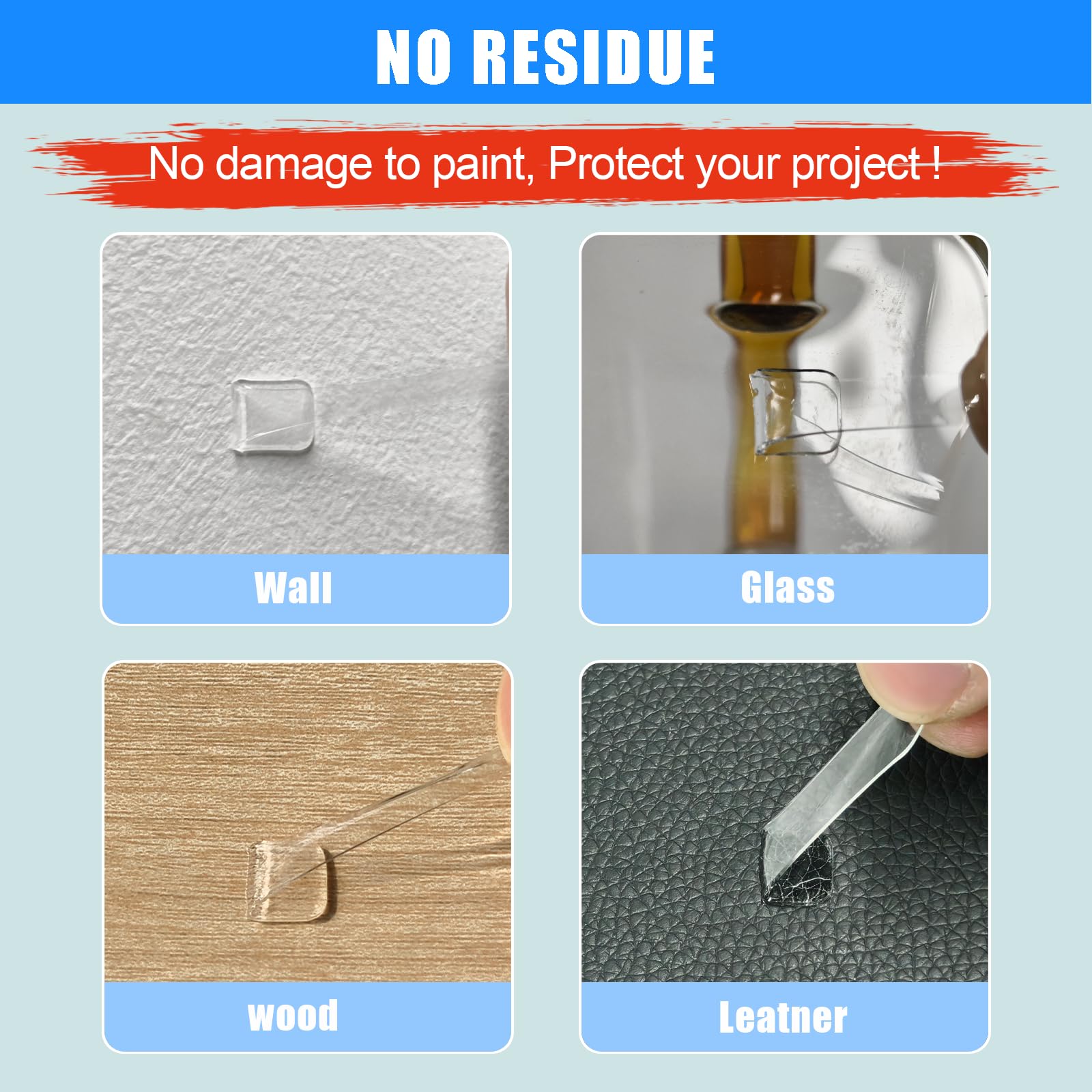 PHIXBEAR Made of 3M 0.6in Clear Poster Putty, Removable No Damage Double Sided Adhesive Dots, Waterproof Heat Resistant Mounting Putty Sticky Tack (60)