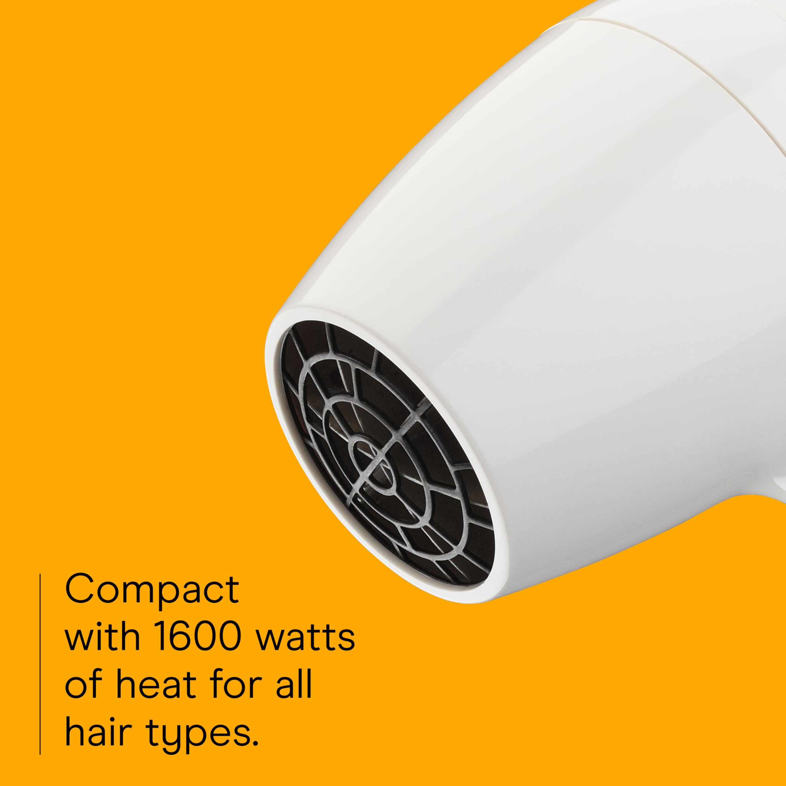 Conair Wall-Mount Hair Dryer, 1600W Blow Dryer with LED Nightlight, 2 Heat 2 Speed Settings, White