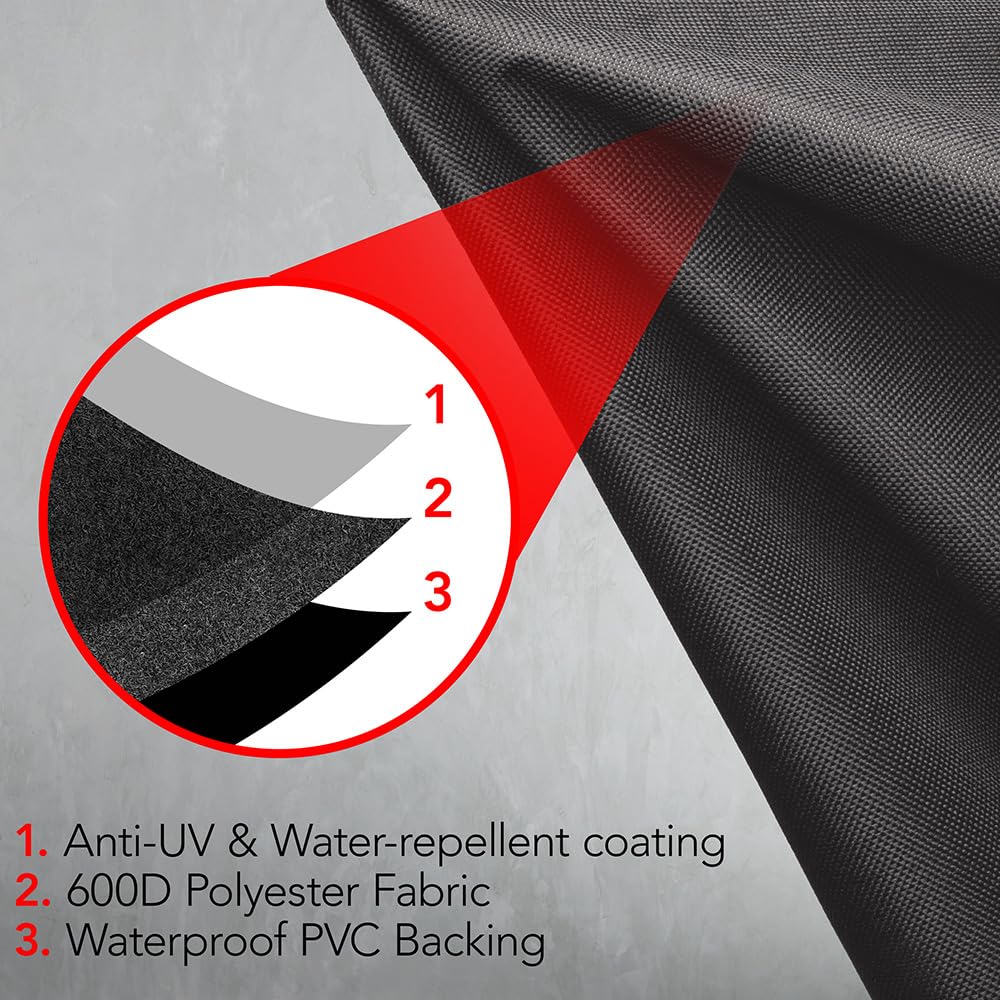 GrillTough Heavy Duty BBQ Grill Cover for Outdoor Grill, 58 Inch – Waterproof, Weather Resistant, UV & Fade Resistant with Adjustable Straps – Gas Grill Cover for Weber, Charbroil, etc. Charcoal