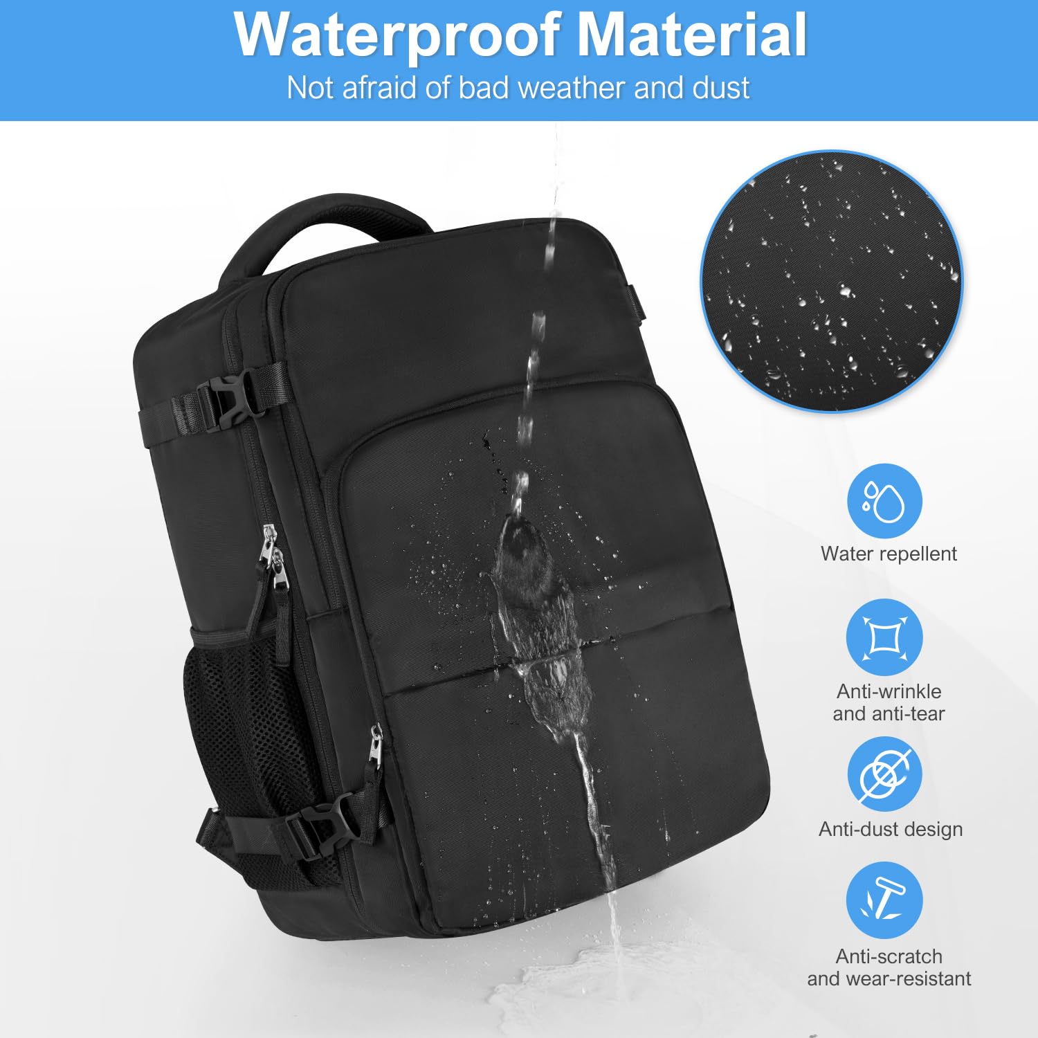 Sinaliy Travel Backpack for Men Women, Personal Item Travel Bag with Multi-Pockets, Airline Approved Carry on Backpack Fits 16inch Laptop, Waterproof Casual Backpack for College,Travel, Work