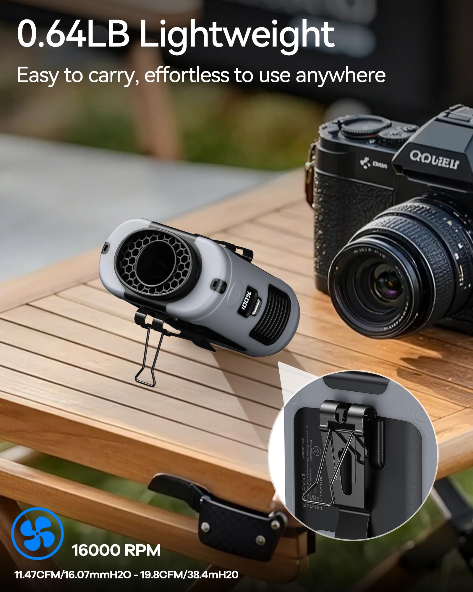 morsisho AI Portable Waist Fan Rechargeable 10000mah Belt Shirt Clip On Fan For Body Cooling That Blow Cold Air 5 Speeds Flashlight Up To 40H