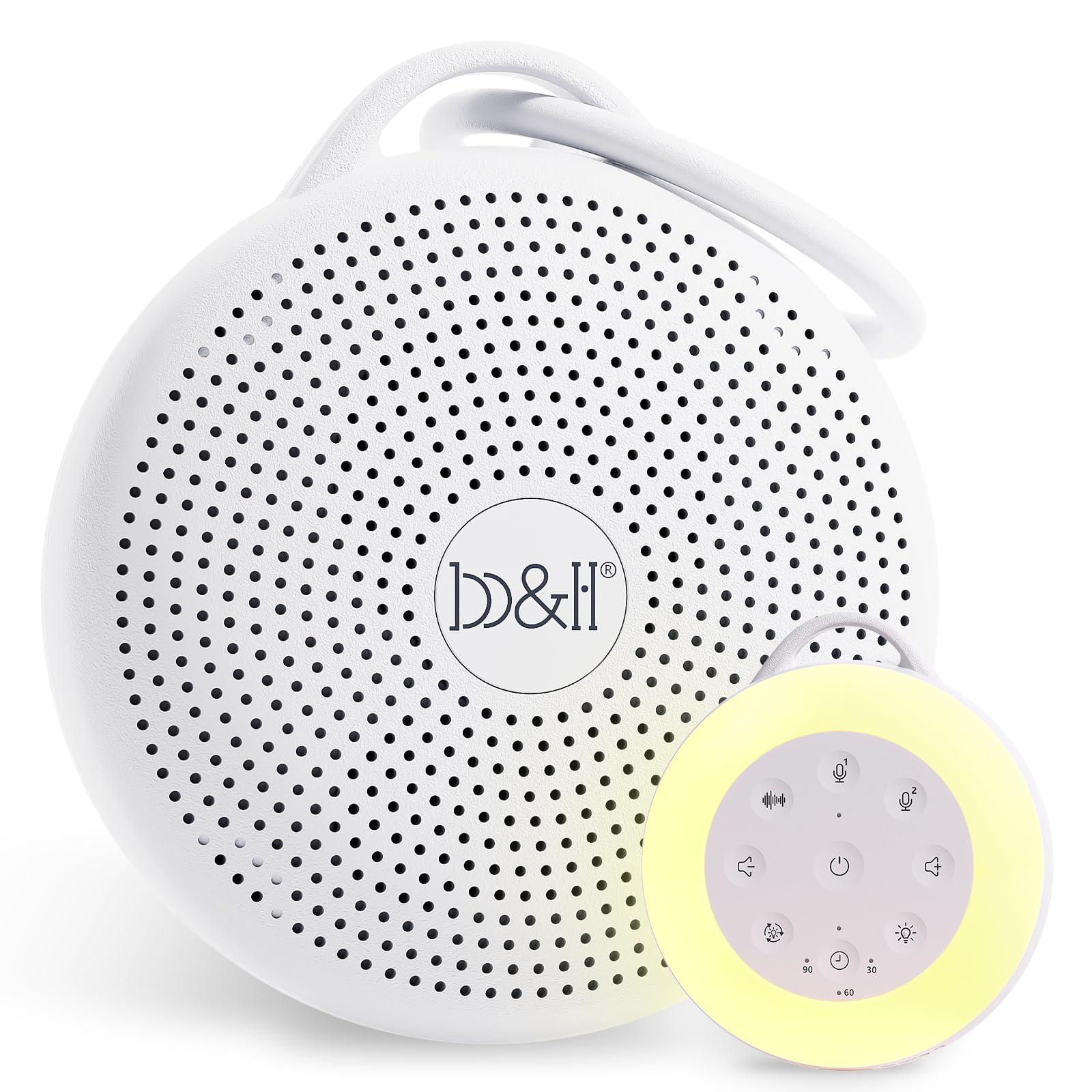 b&h Portable White Noise Machine with Night Light - Sound Machine for Baby, Bluetooth Speaker, 24 Soothing Sounds, 9 Colors Light, Timer, Rechargeable Sleep Machine for Home and Travel