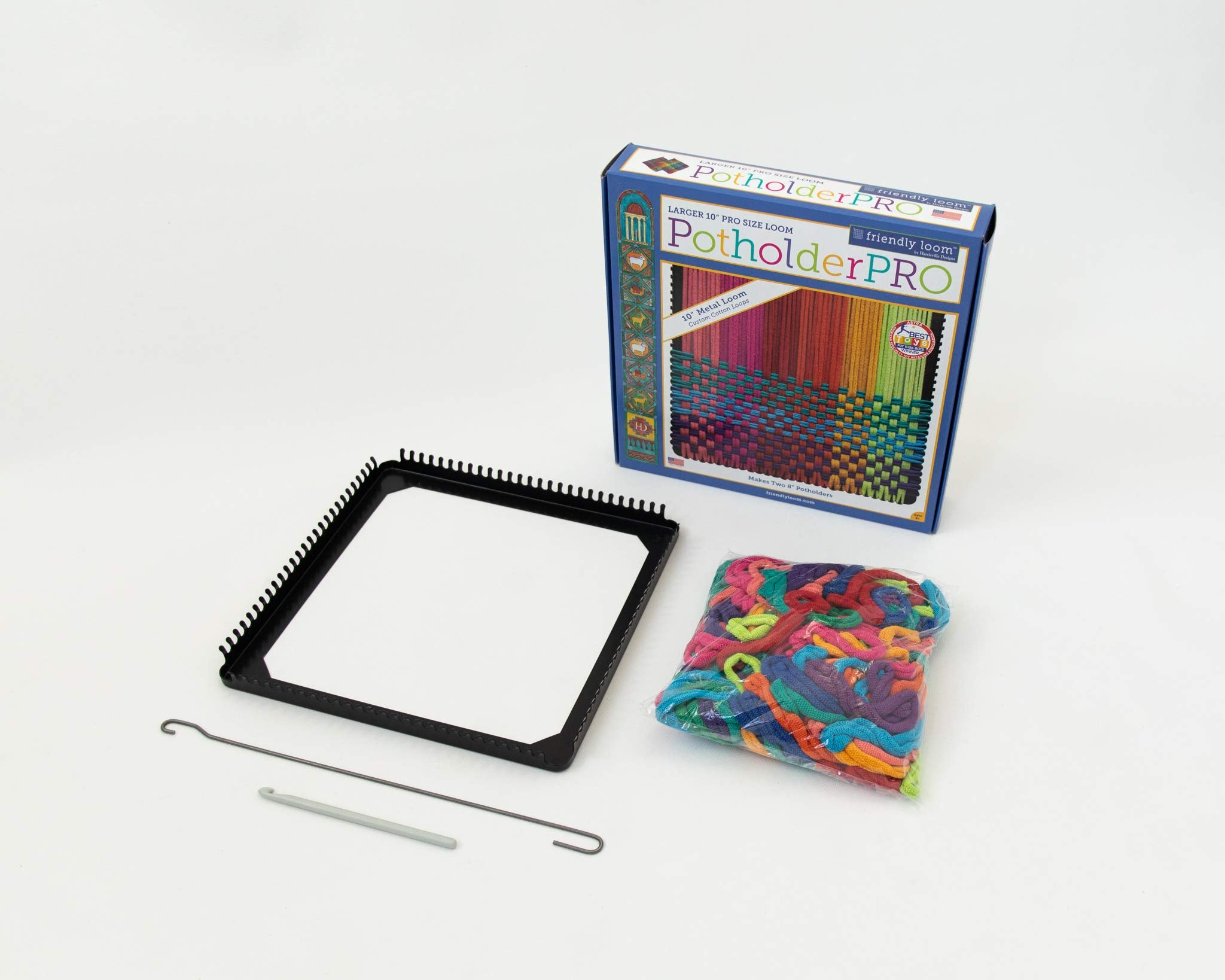 Friendly Loom | 10” PRO-Size Potholder Loom Kit | Craft 2 Cotton Potholders