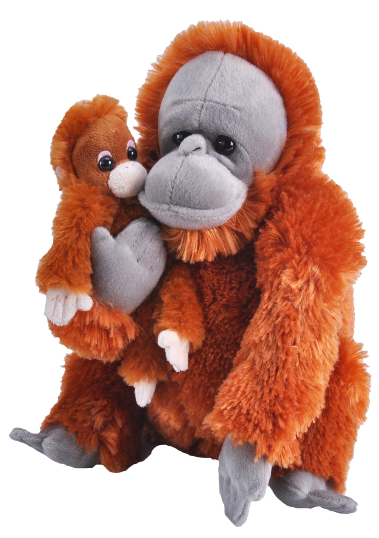 Wild Republic Mom & Baby Orangutan Plush, Stuffed Animal, Plush Toy, Gifts for Kids, Zoo Animals, 12"
