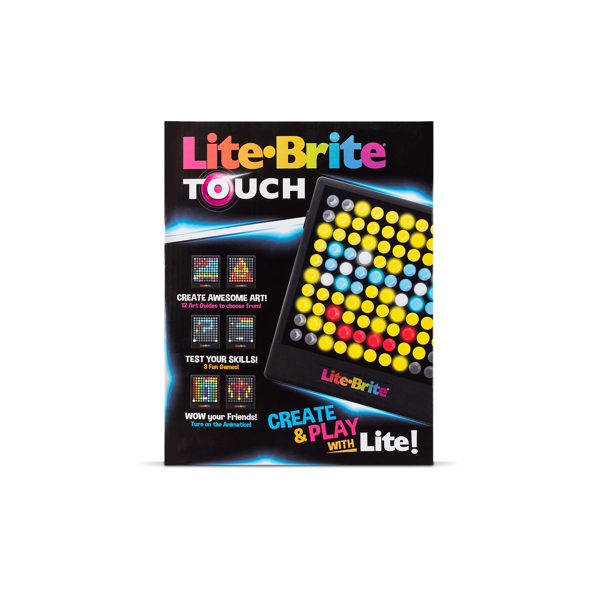 Lite-Brite Touch - Create, Play and Animate - Light Up Portable Stem Sensory Learning Toy, Creative Art Stem Toy for Girls, Boys, Unisex, Toddler, Holiday, Birthday, Gift, Ages 6+