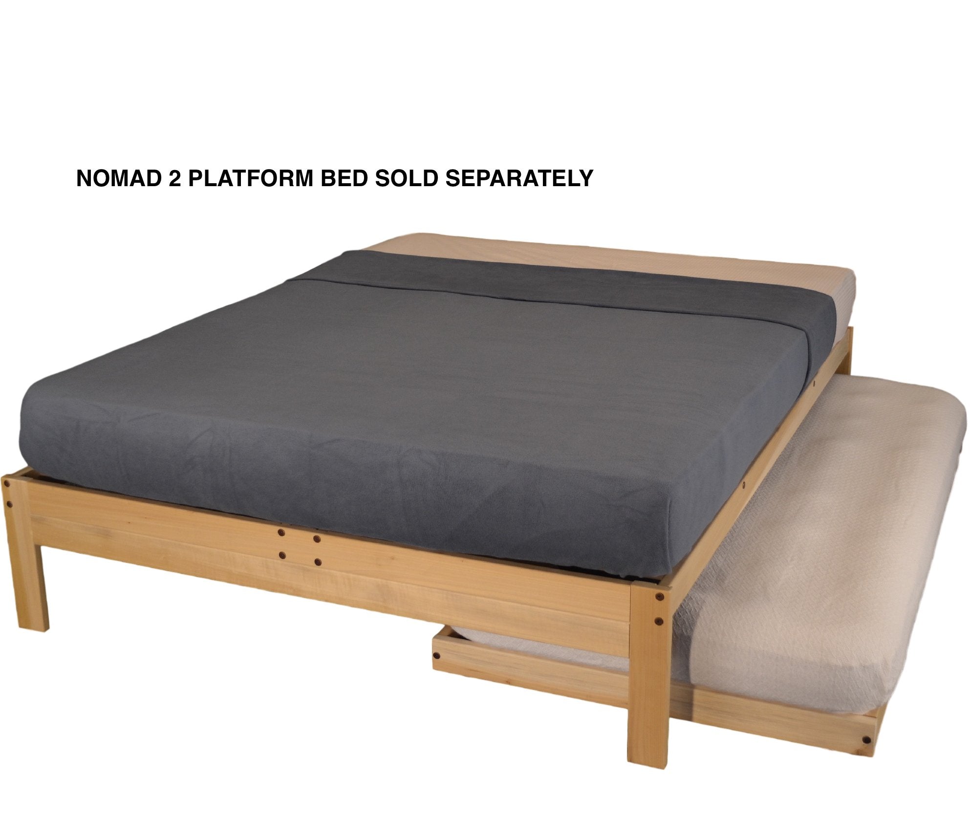 KD Frames Twin Trundle, Natural Wood