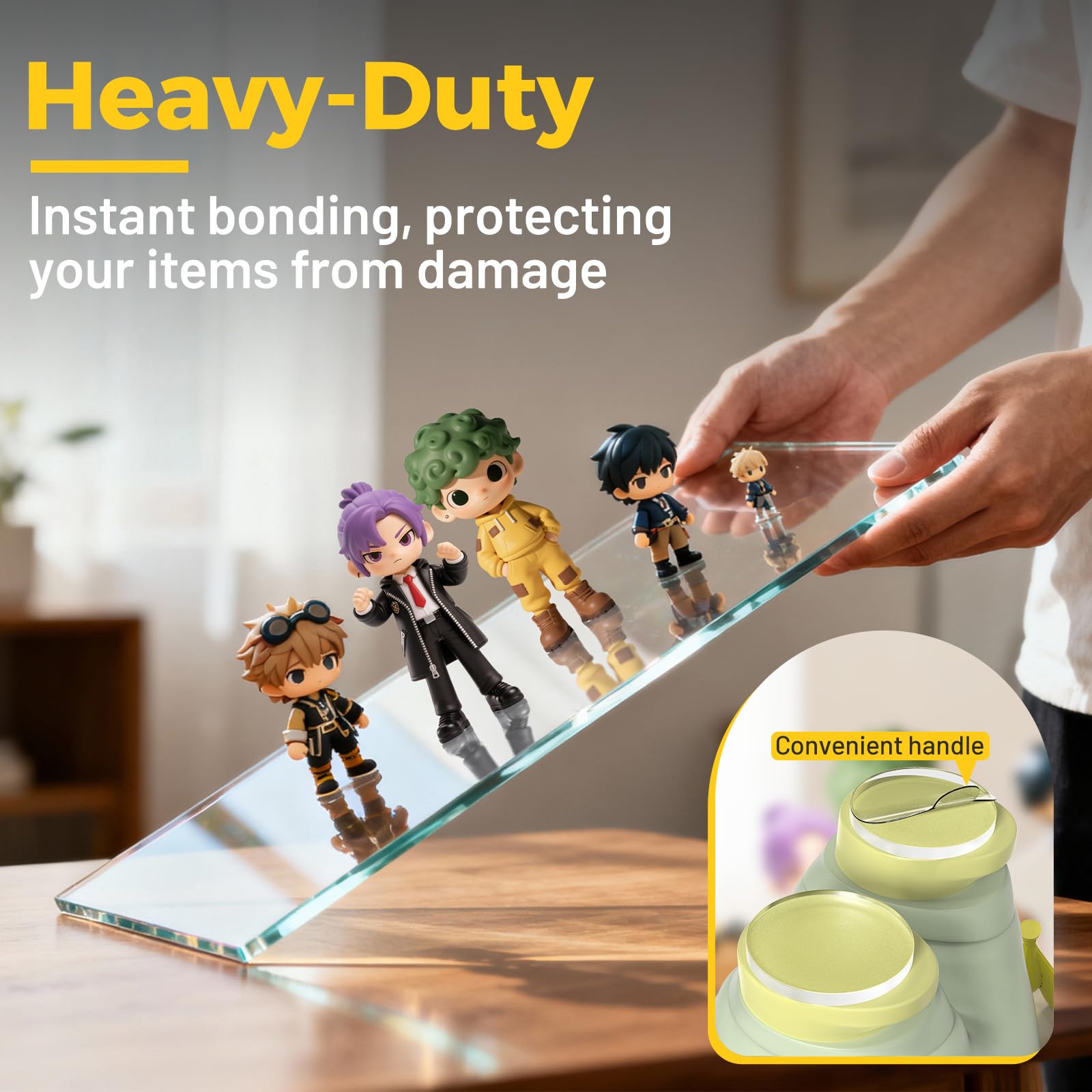 PHIXBEAR 130 Pcs Blind Boxes Easy to Peel Clear Removable Sticky Adhesive Mounting Putty, Waterproof No Traces Adhesive Sticke for Figurines, Handicrafts, Festival Decorations, Posters 1.18" & 0.8"