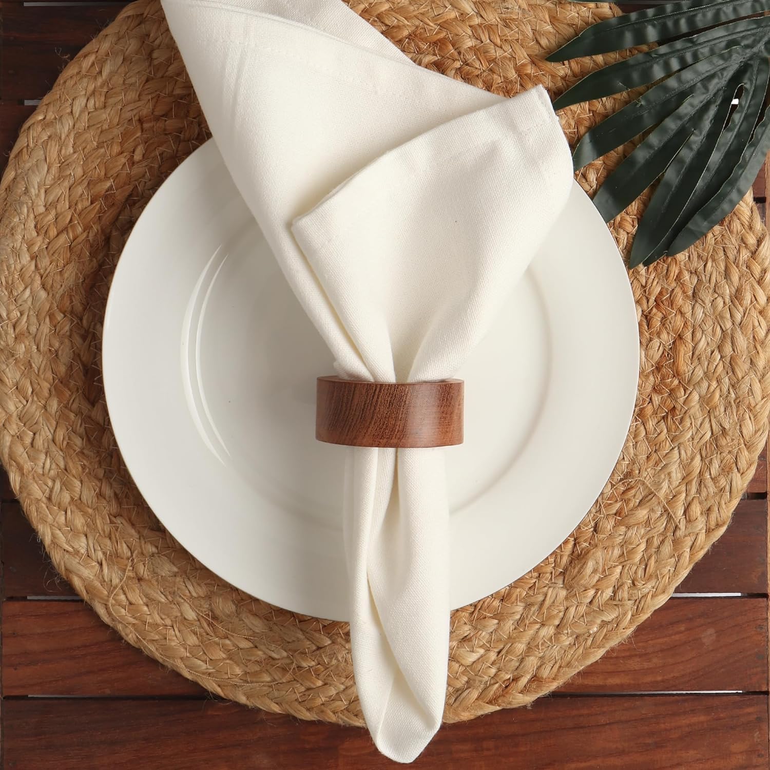 ARN CRAFT PCS 12 Wooden Napkin Rings- for Weddings Dinner Parties or Every Day Use Set of 12