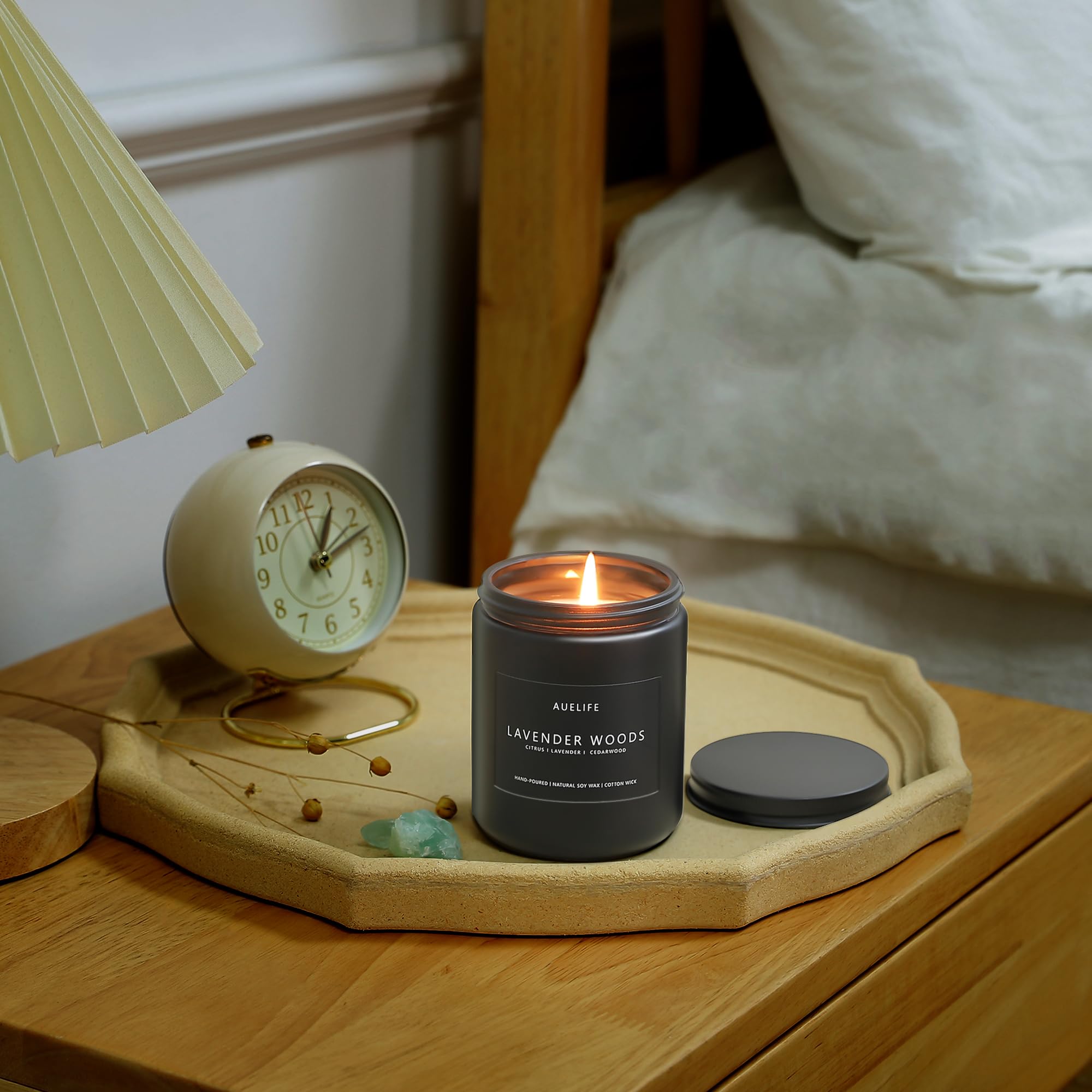 Scented Candles Set | Men Candle Set, Scented Candles for Home, Gifts for Men - 4 Pack Men Candle Gifts Soy Candles Scents of Lavender/Leather/Oak/Smoke & Vanilla