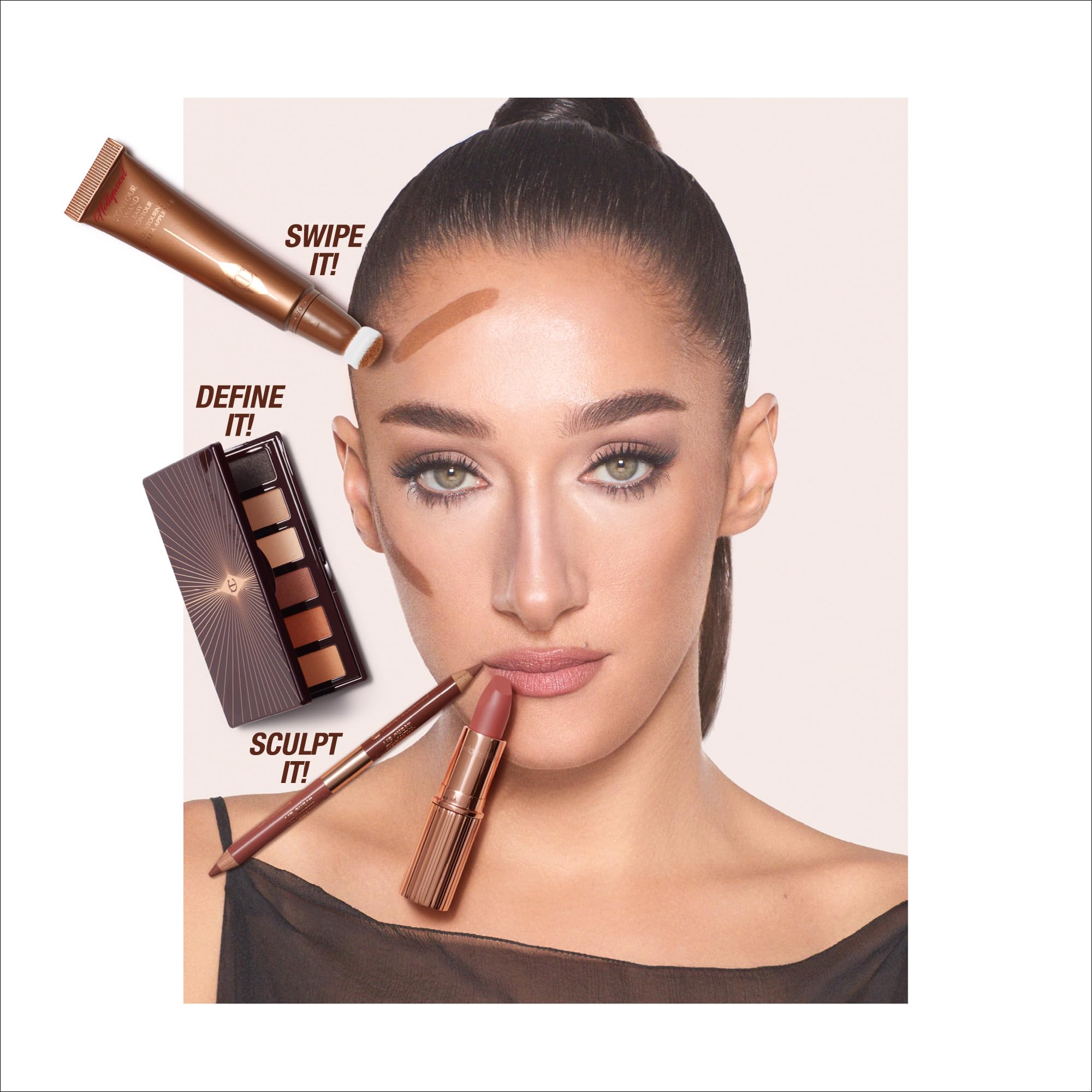 Charlotte Tilbury Super Nudes Easy Eye Eyeshadow Palette - Nude Matte Eyeshadow Palette with 6 Easy-to-Wear Shades for Effortless 90s Supermodel Smokey Eyes