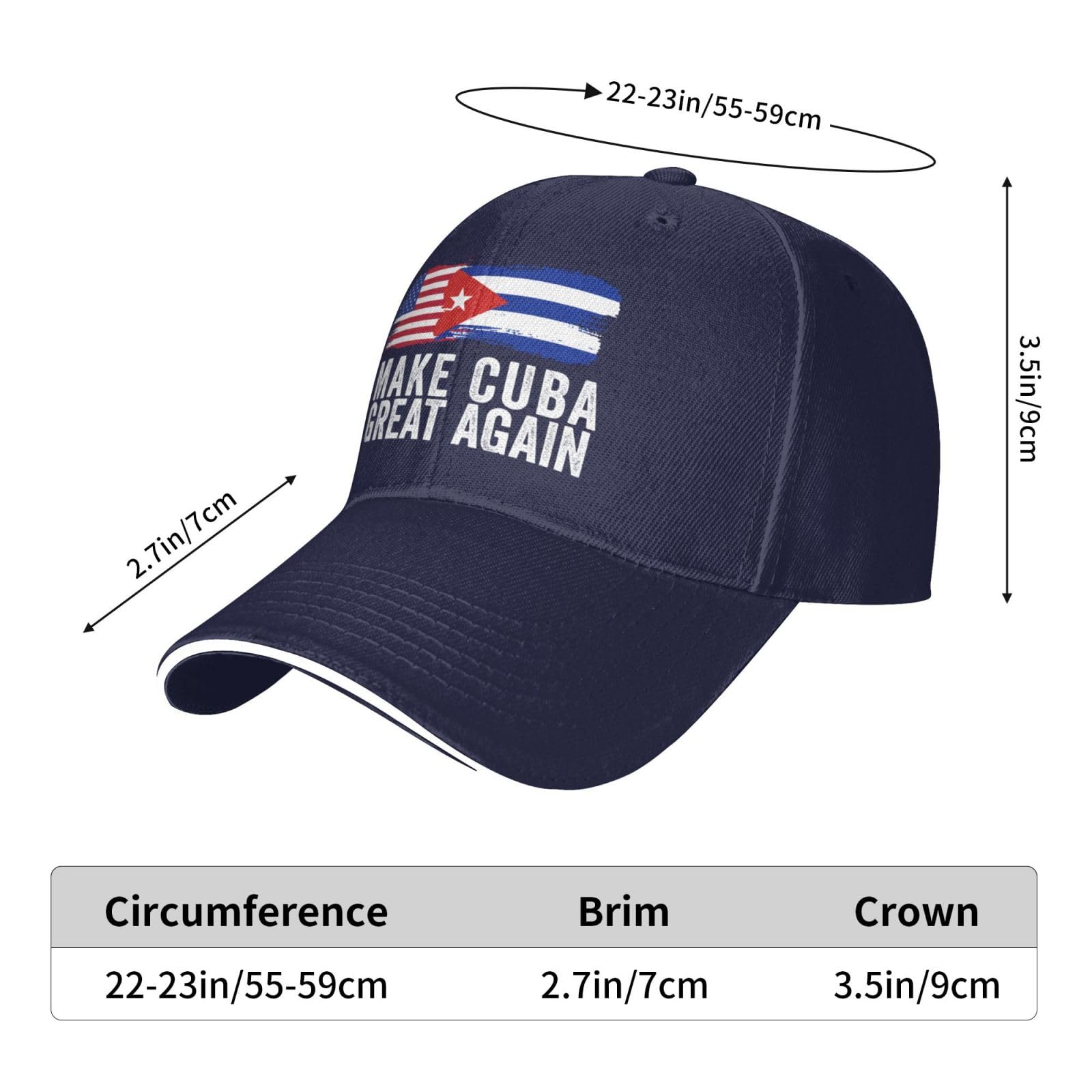 bamgen Make Cuba Great Again hat Cuban Flag Baseball Cap Navy