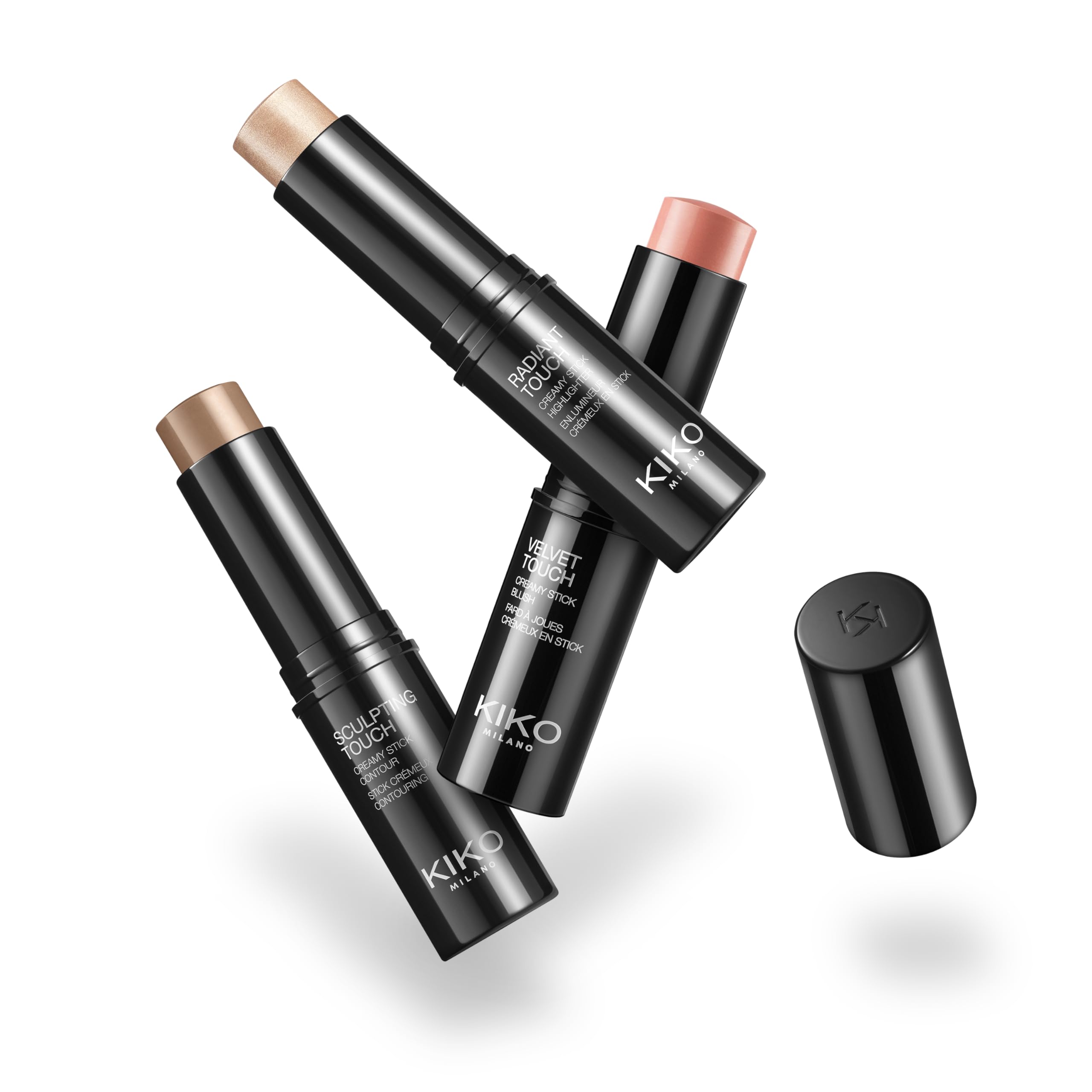 KIKO Milano Contouring Face Set 01| Make-Up Kit With 3 Sticks: Blush, Highlight And Face Contour