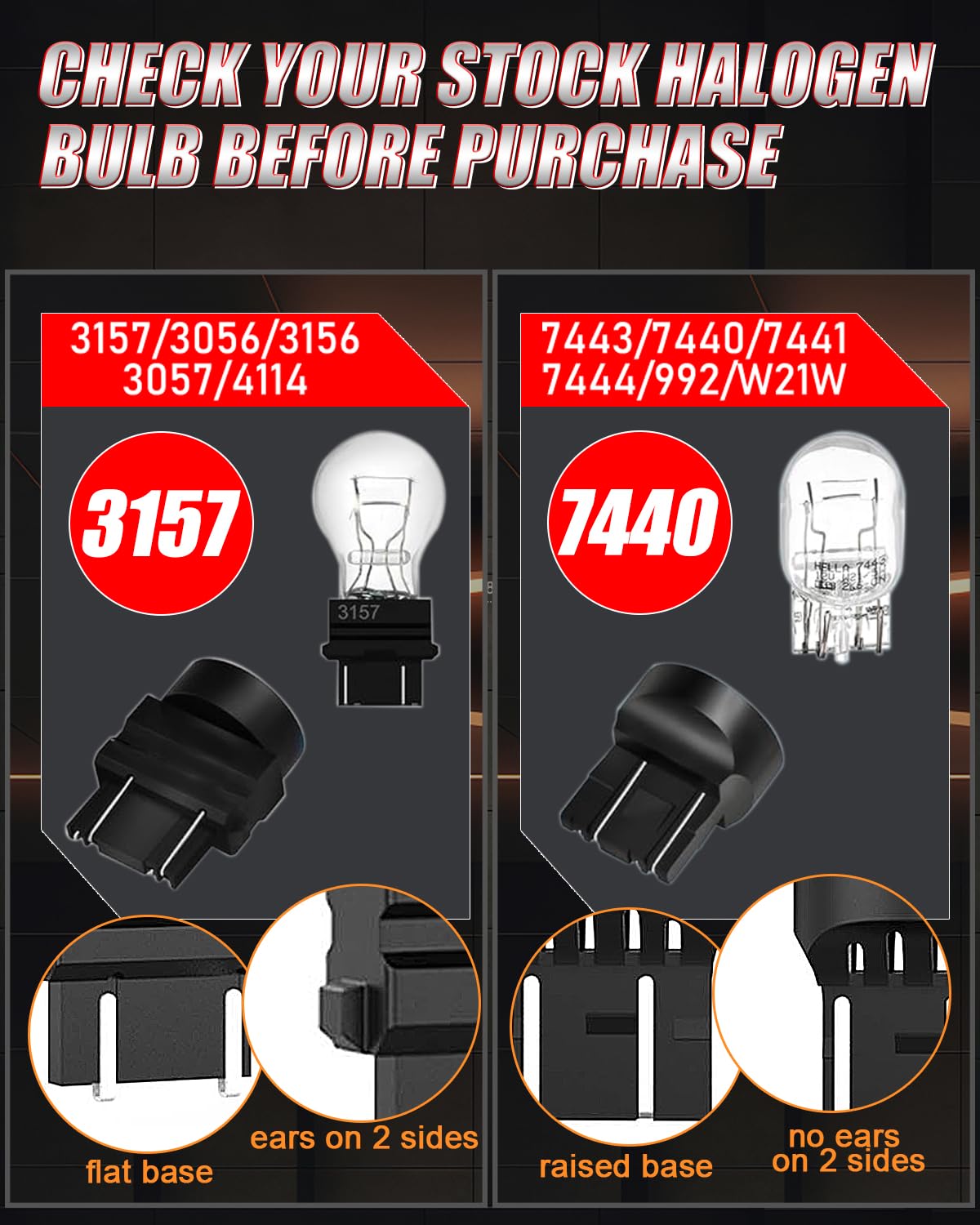 Afibraru 3156 3157 LED Bulb White Reverse Lights, 4114 3057 4157 3457 4057 LED Bulbs 3030 SMD with HD Projector, 6000K White Backup Reverse Brake DRL Tail Light for Motorcycles Cars Trucks Pack of 2