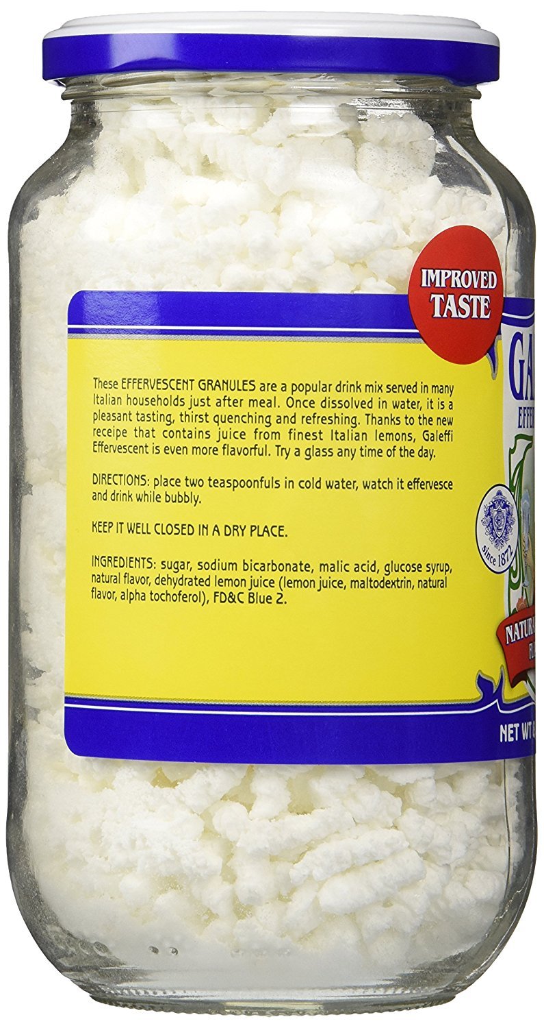 Galeffi, Effervescent Antacid, Natural Lemon Flavor 8.8 Oz (250g)-3 Pack Italy