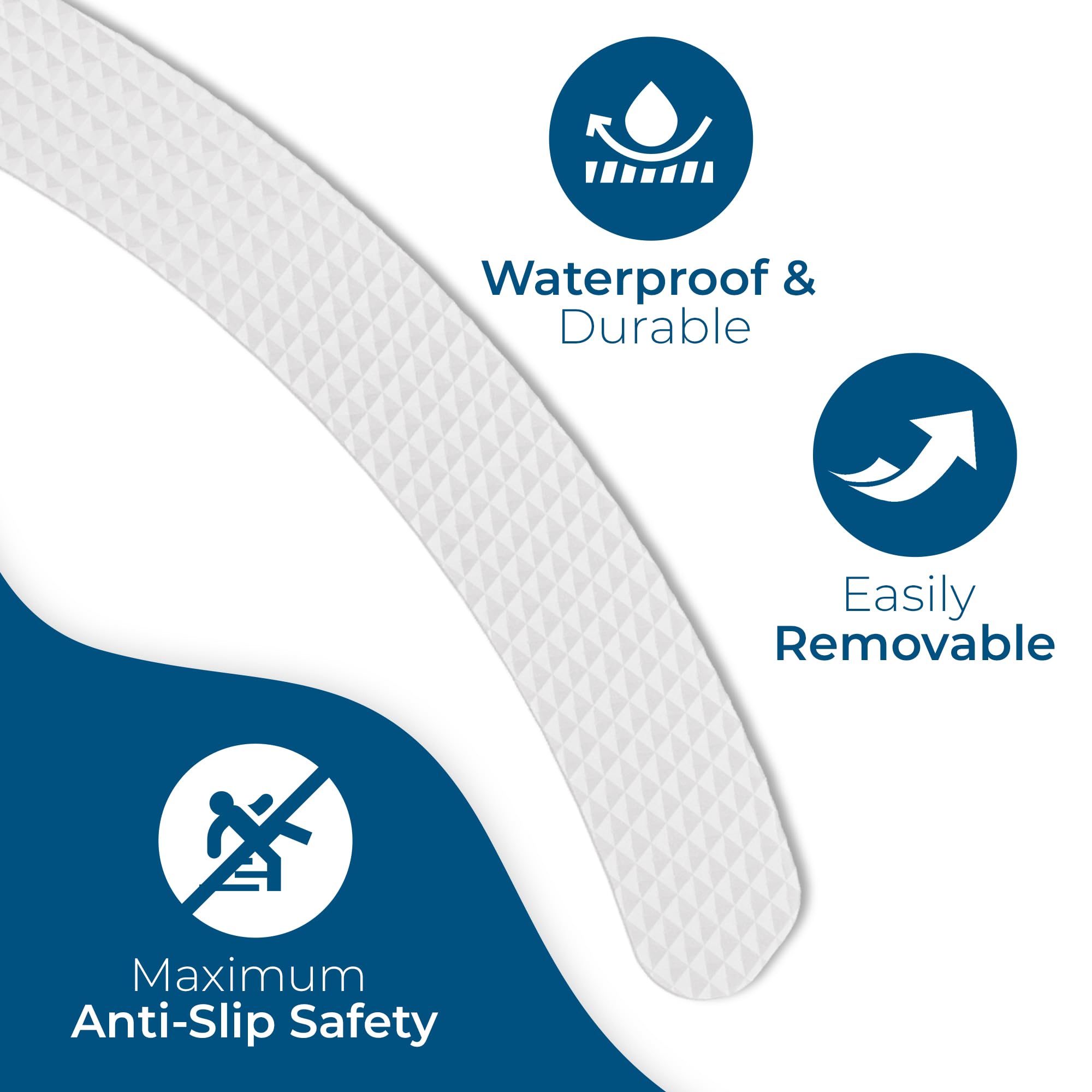 Homergy Straight Line and Curved Line – Anti-Slip Shower Stickers, 48 PCS Clear Adhesive Safety Strips
