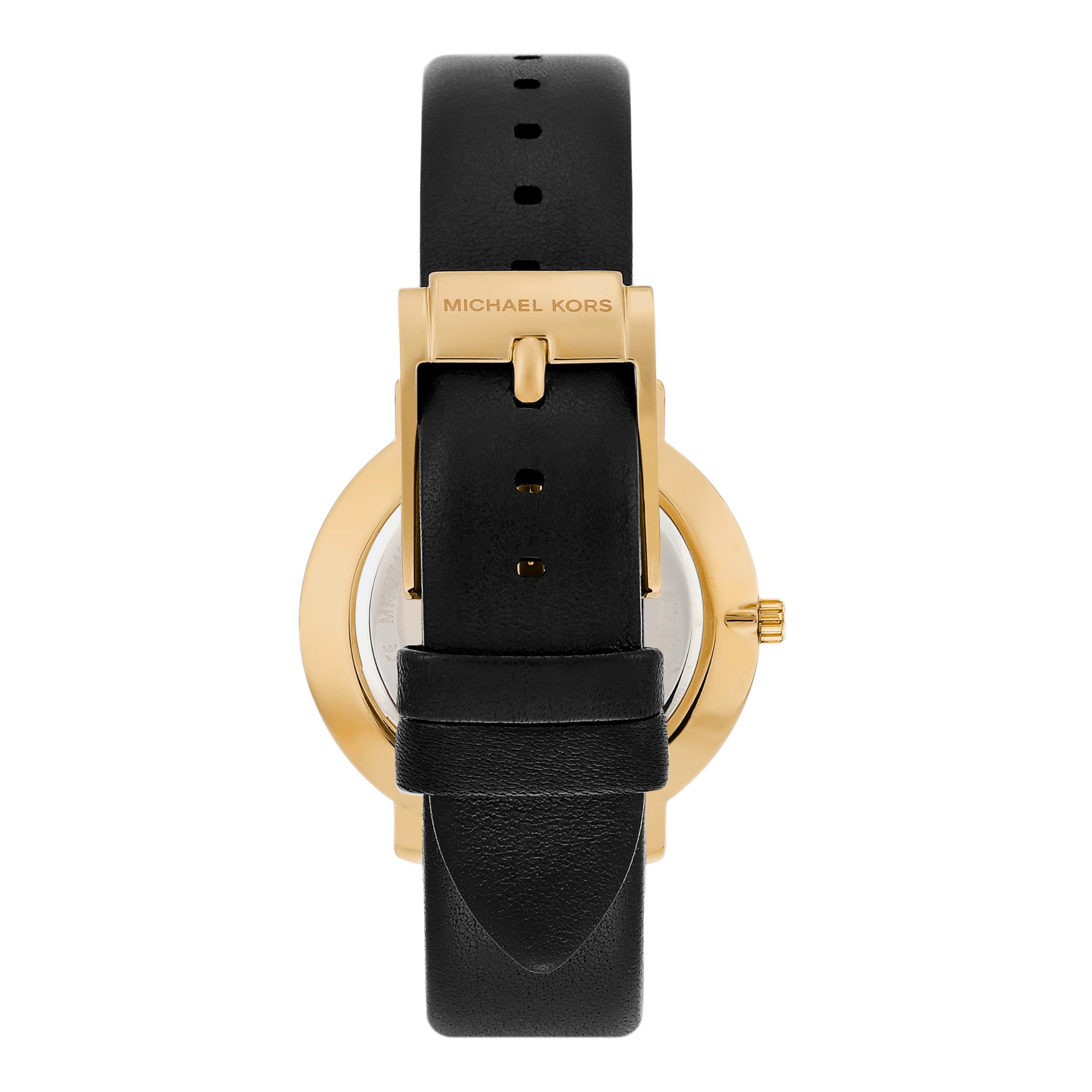 Michael Kors Pyper Three-Hand Black Leather Women's Watch and Jewelry Gift Set (Model: MK1077SET)