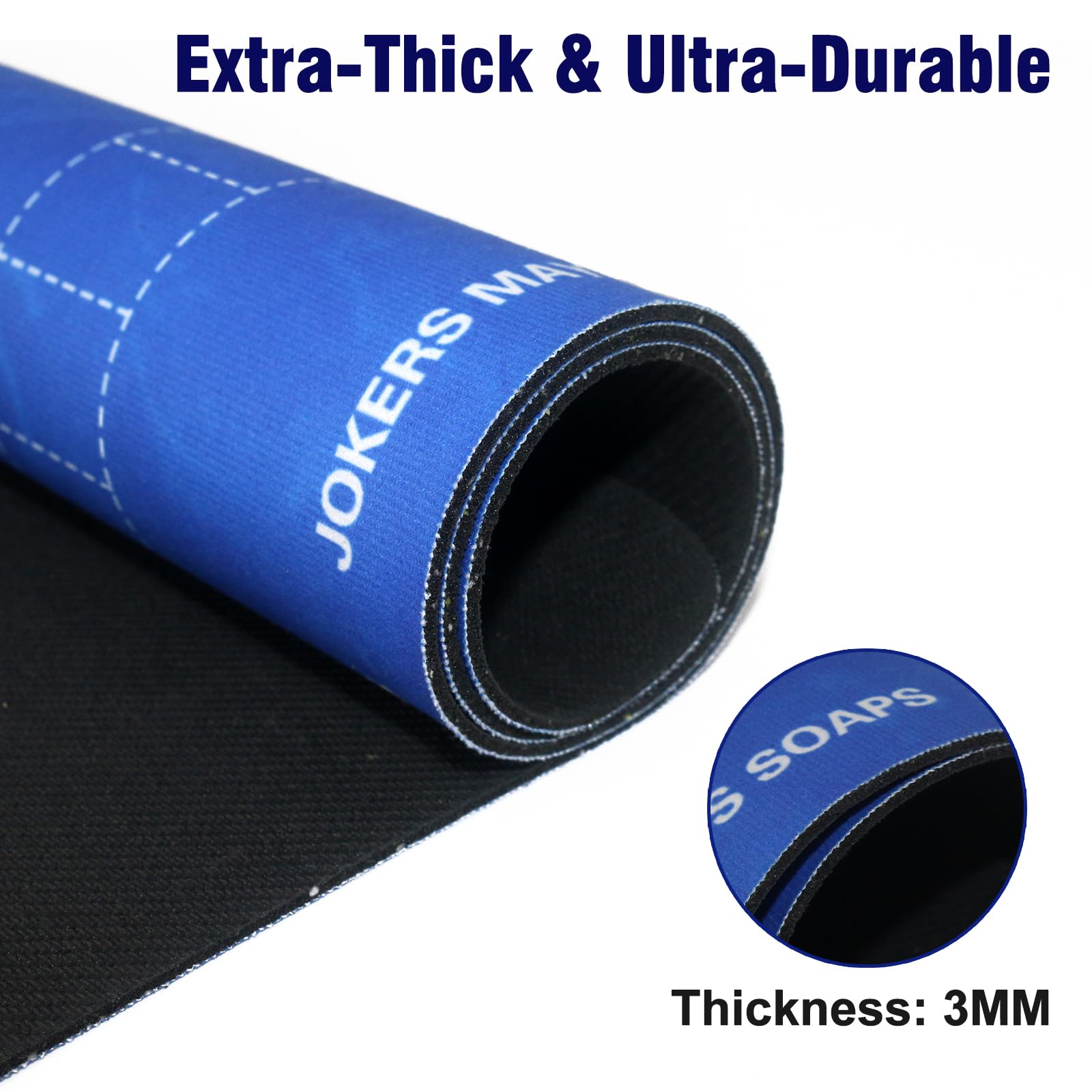 2025 Mahjong Mat, 31.5" x 31.5" Neoprene Mahjong Table Mat with Rules, Anti Slip & Noise Reduction Gaming Mat for Poker, Card, Dominoes, Board & Tile Games, Mahjong Gift with Carrying Bag - Blue