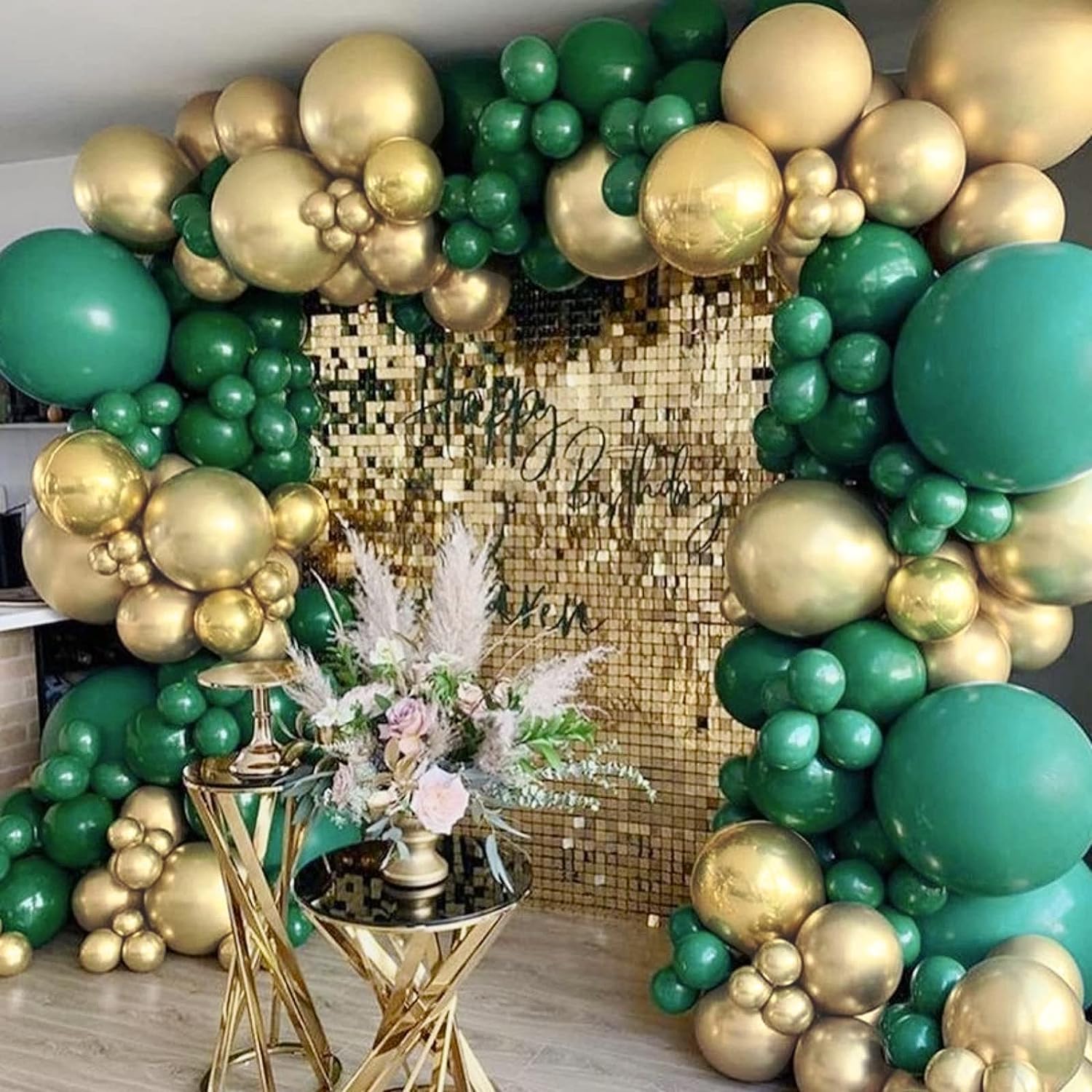 Dark Green Balloons,106 pcs Hunter Green Balloons Different Sizes Pack of 18 12 10 5 Inch Emerald Green Balloon for Christmas Graduation Birthday Summer Jungle Forest Theme Party Decorations