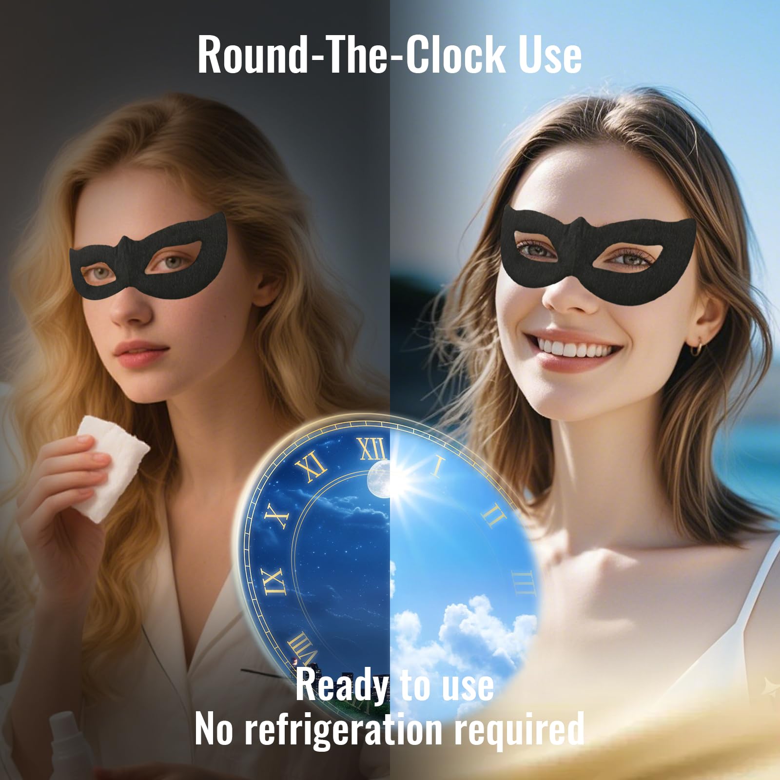 Self Cooling Eye Masks for Migraines, Eyestrain, Puffiness, All-Natural Ingredients, Cold Eye Mask for Travel, Flights, Screen Time, or Overnight Puffiness
