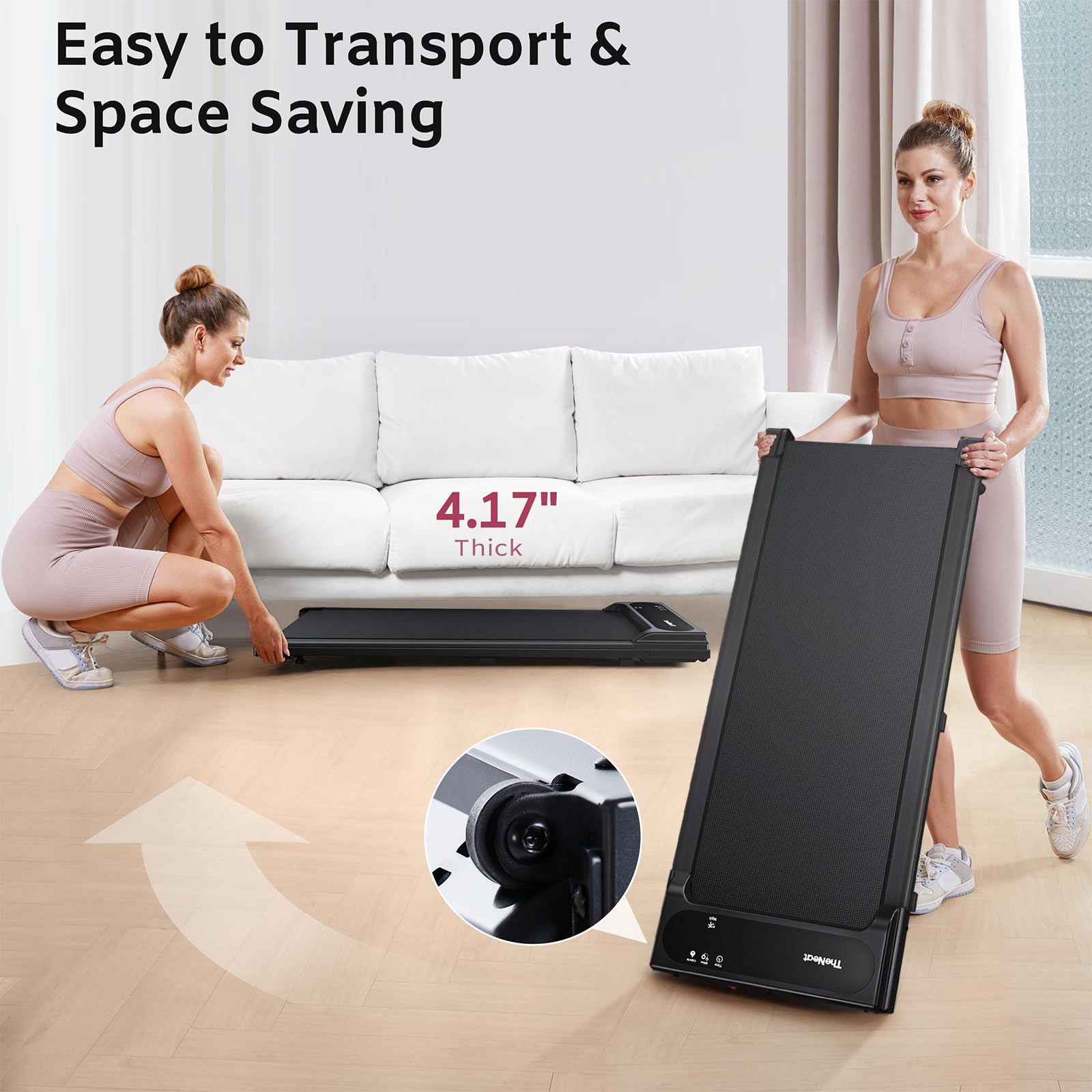 TheNeat Walking Pad, Under Desk Treadmill, Treadmills for Home & Office, Walking Jogging Running Machine, NeatWalk