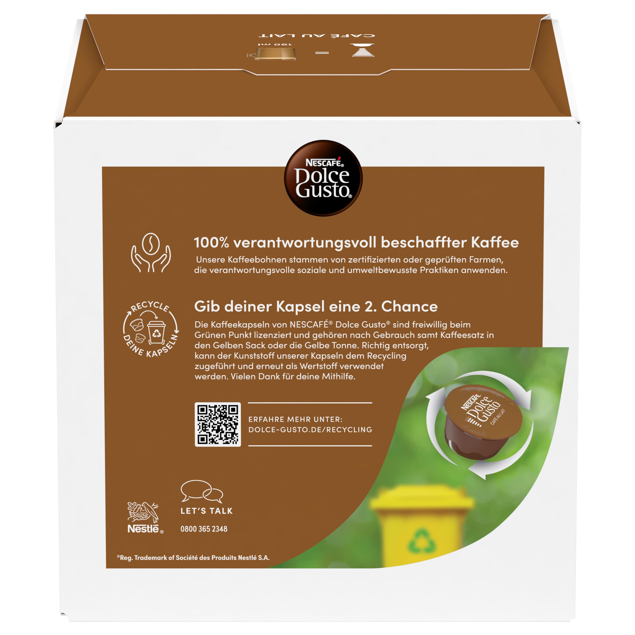 Nescafé Dolce Gusto Café au lait, Pack of 6, 6 x 16 Capsules