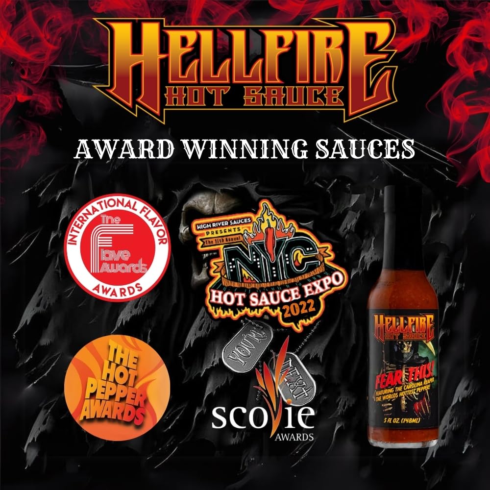 Hellfire Fear This! Award Winning Carolina Reaper Hot Sauce, 148ml