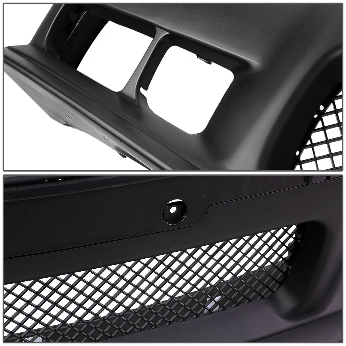 Auto Dynasty Front Bumper Mesh Grille Insert Grill Assembly Compatible with BMW E36 3-Series 1992-1998, M3 Style Replacement, Unpainted Black, ABS Plastic