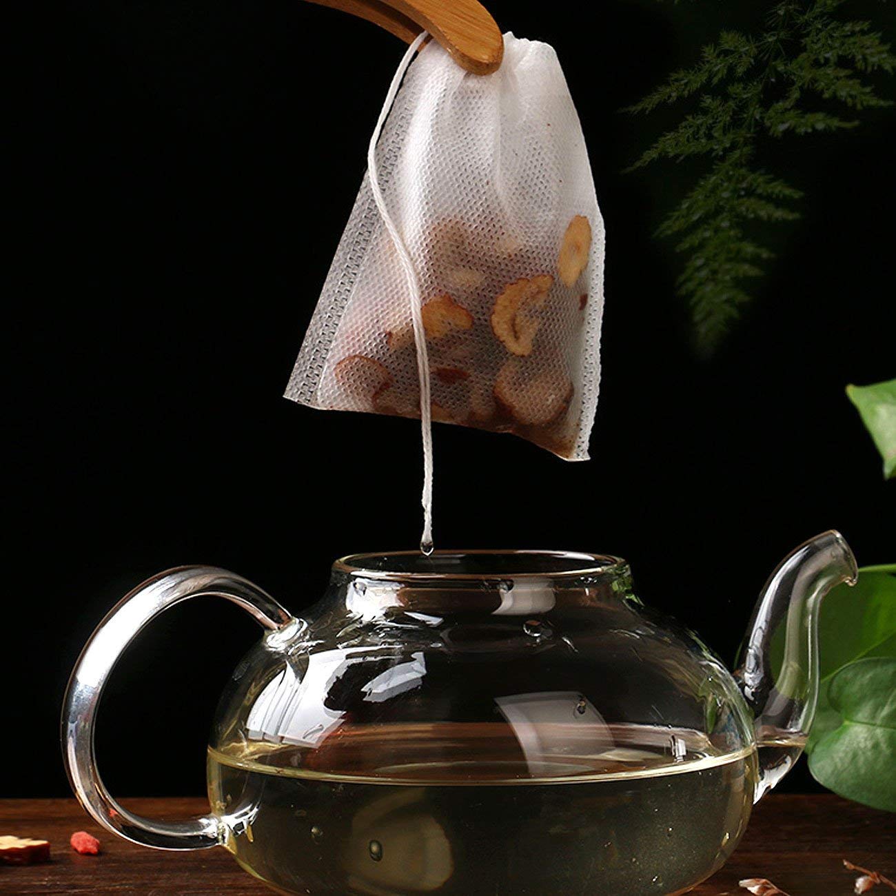 400 Pcs Tea Filter Bags Disposable Empty Tea Bags Cotton Drawstring Seal Tea Infusers Bag for Loose Leaf Teal(3.54 x 2.75 inch)