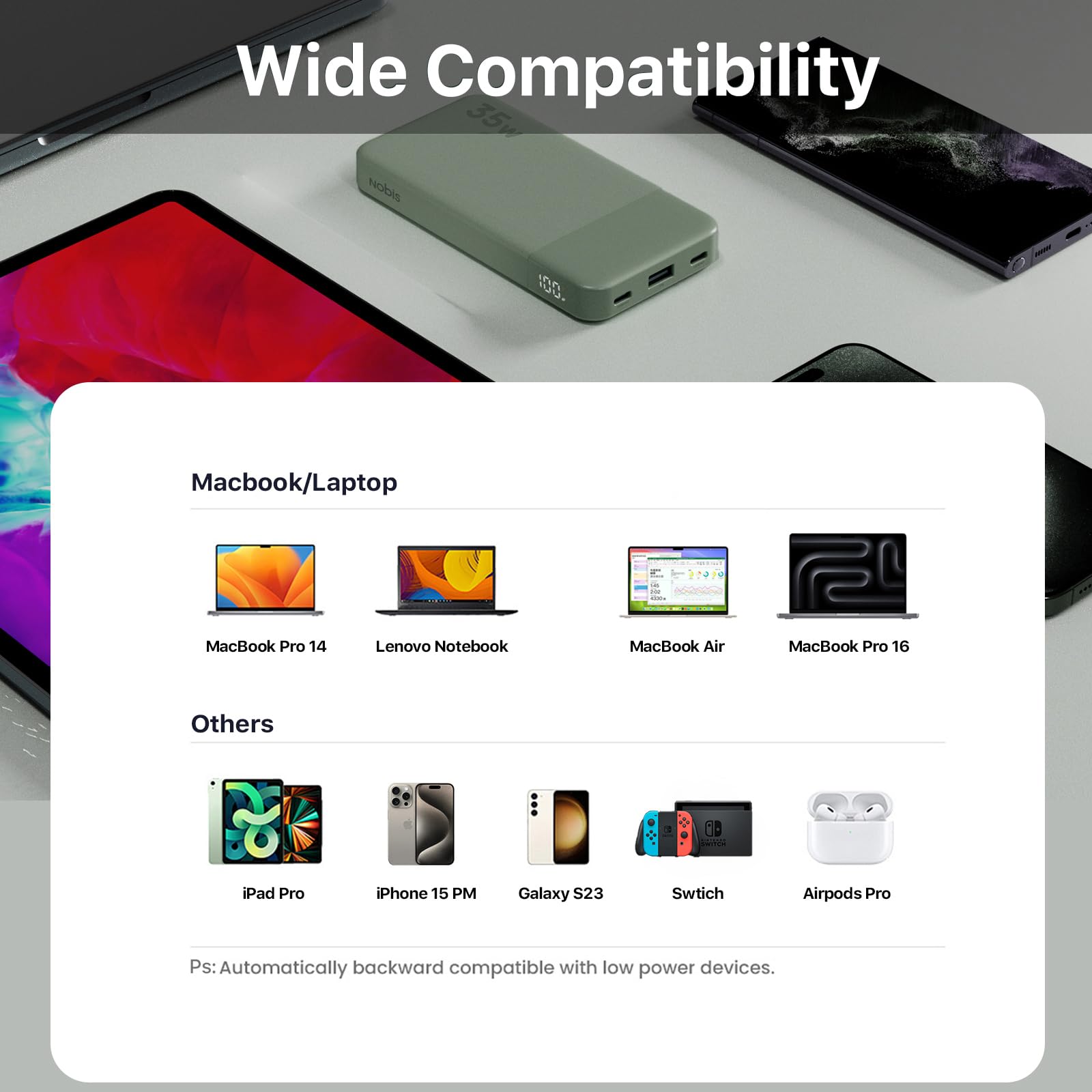 JUOVI Power Bank 10000mAh, 35W Portable Charger,Fast Charging Portable Battery Pack with PD 3.0 & QC 4.0, USB C Portable Power Bank for iPhone 15 14 13 Series, Galaxy, Tablet, Switch, and More(Green)