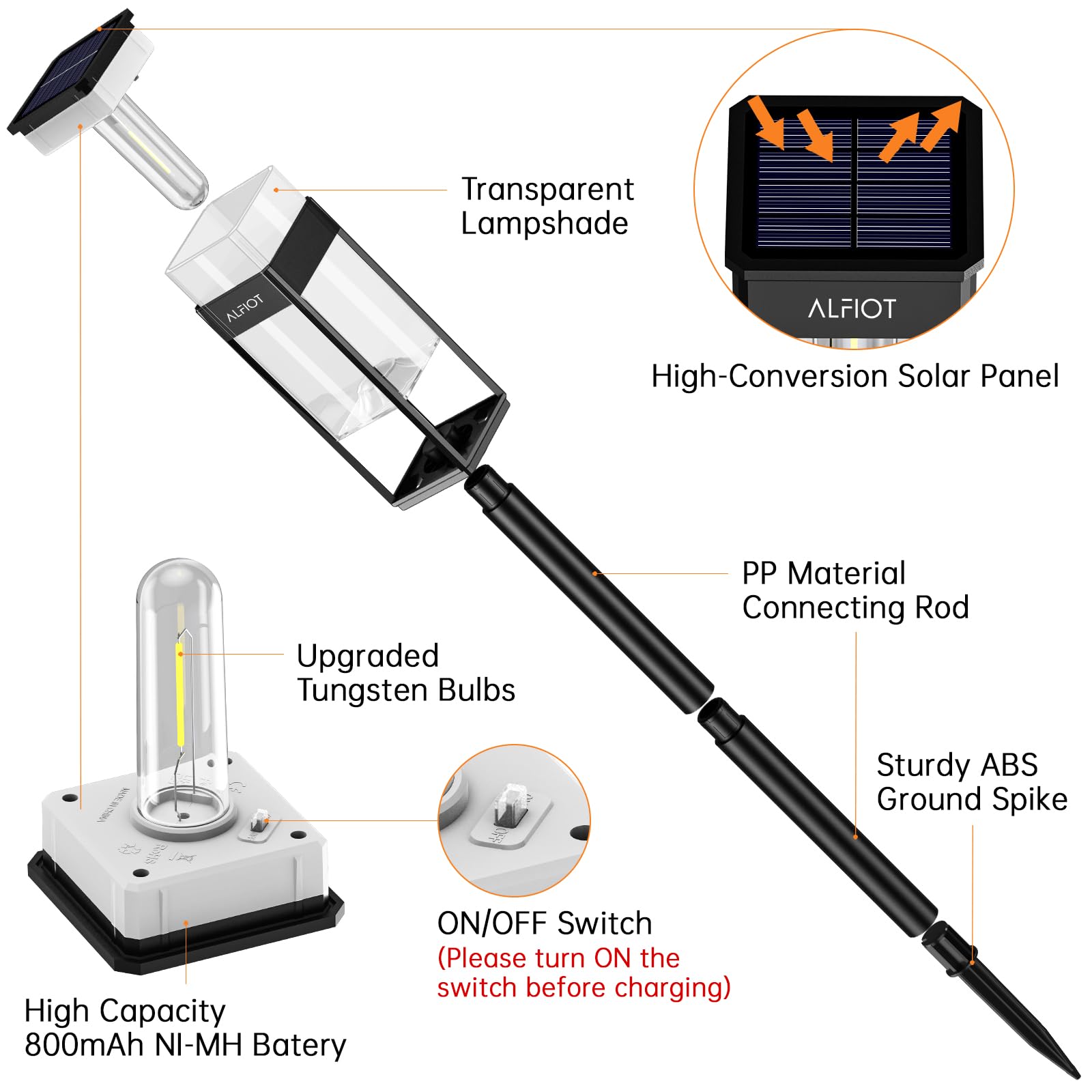 ALFIOT Solar Pathway Lights Outdoor,8 Pack Bright Solar Lights Outdoor,IP65 Waterproof Solar Garden Lights Solar Powered Landscape Lighting for Yard Patio Walkway Driveway Pathway (Cool White)