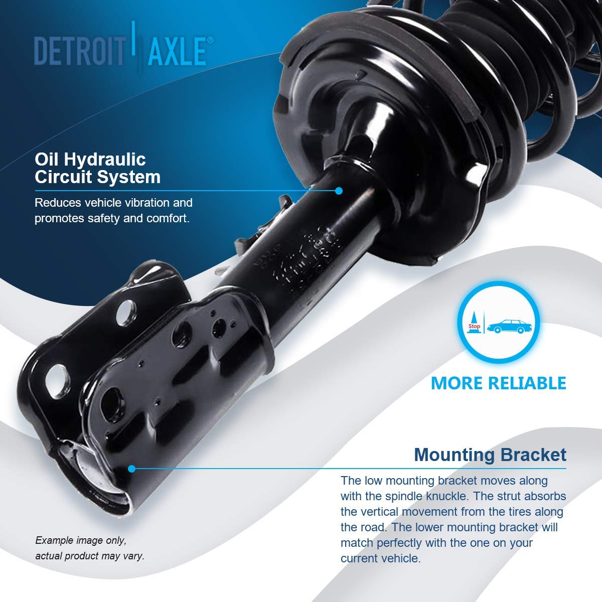 Detroit Axle - Struts Shocks for Chevy Equinox GMC Terrain Saturn Vue Pontiac Torrent Complete 2 Front Ready Struts with Coil Spring 2 Rear Shock Absorbers Replacement Suspension Kit