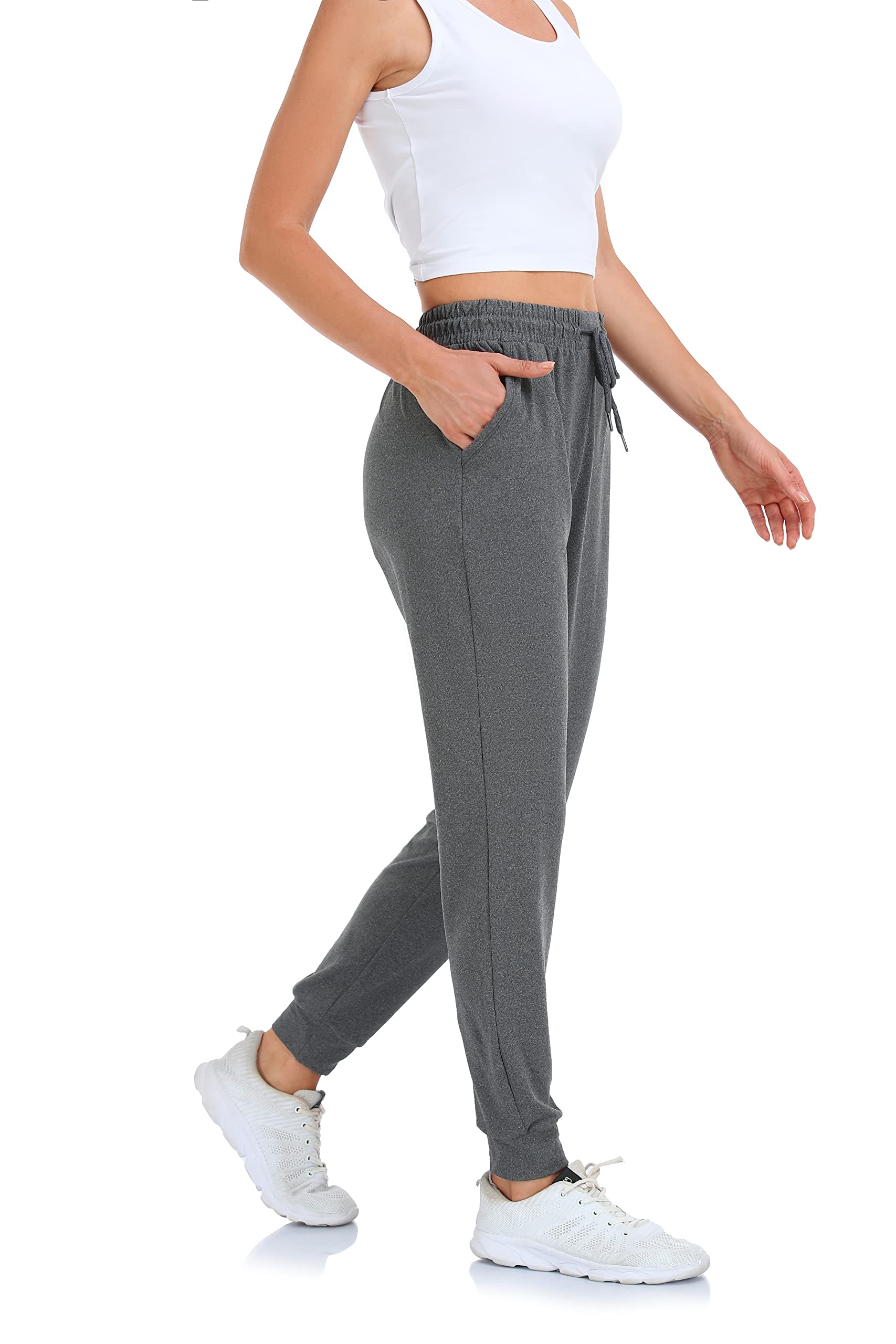 Mgput 4 PCS Women's Joggers Pants with Pockets-Women Lightweight Sweatpants for Running Yoga Athletic Casual Pants(TYP601-S/M-B/MGR/GR/BUR