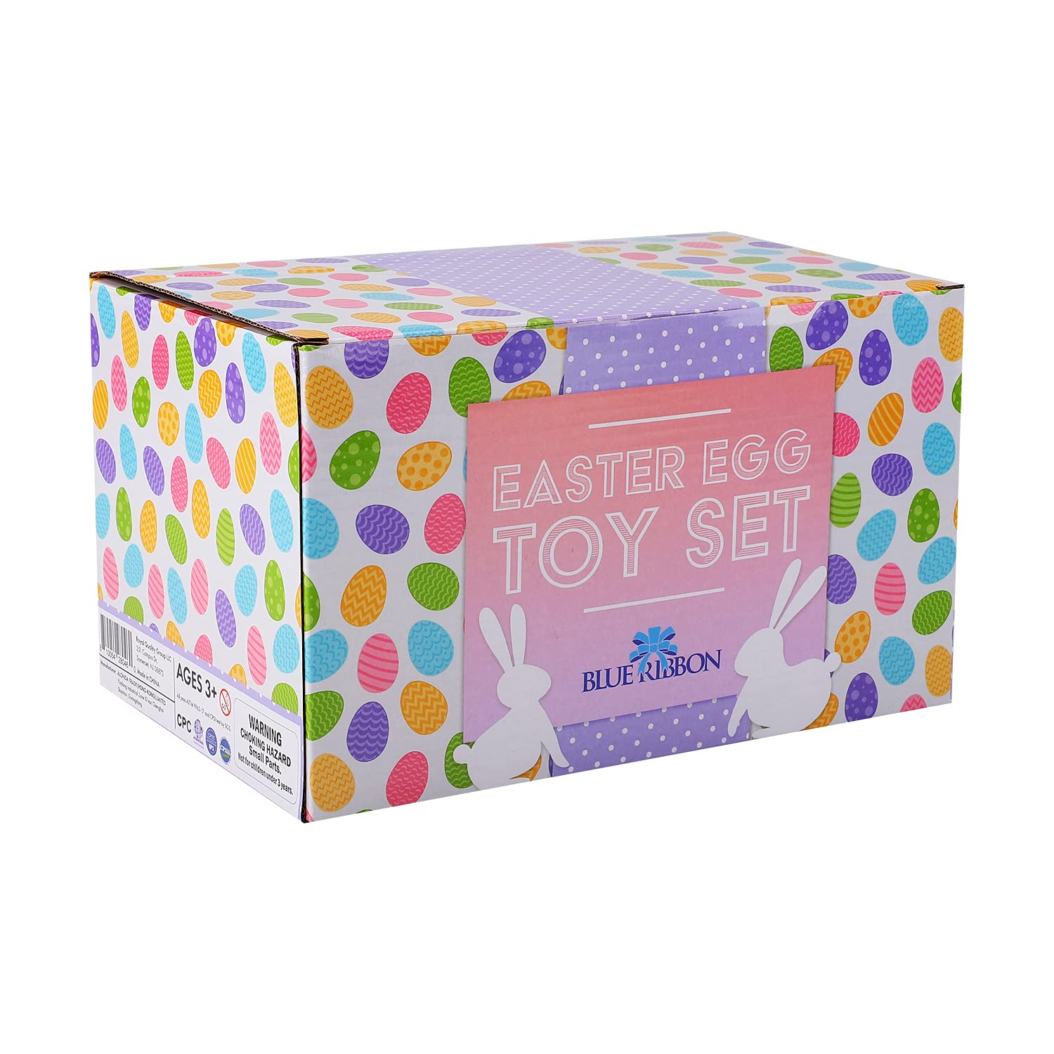 BLUE RIBBON Easter Eggs, 48 Pieces, Filled Surprise, Colorful Prefilled with Different Kinds of Little Toys, Perfect for Kids, Basket Fillers