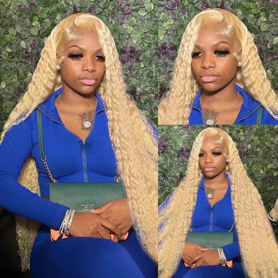 HOTLOVE 613 Lace Front Wig Human Hair, 13x6 Transparent Lace 613 HD Lace Frontal Wig For Women 12A Body Wave Blonde Lace Front Wigs Human Hair Pre Plucked With Baby Hair 38inch
