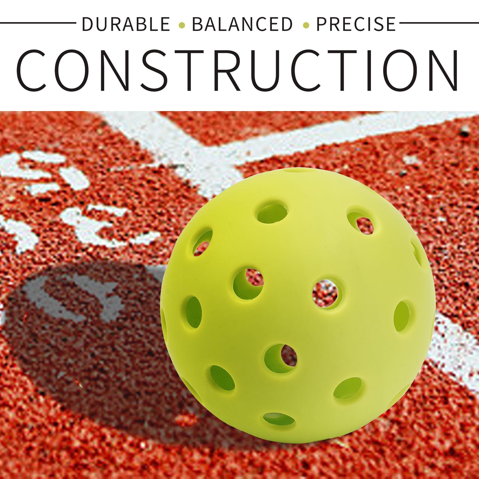 XHYNRT Outdoor Pickleball12-Pack 40 Holes Balls with Mesh Bag,High Resilience and Durability Green Pickleball Balls,Applies to All Styles of Pickleball Paddles