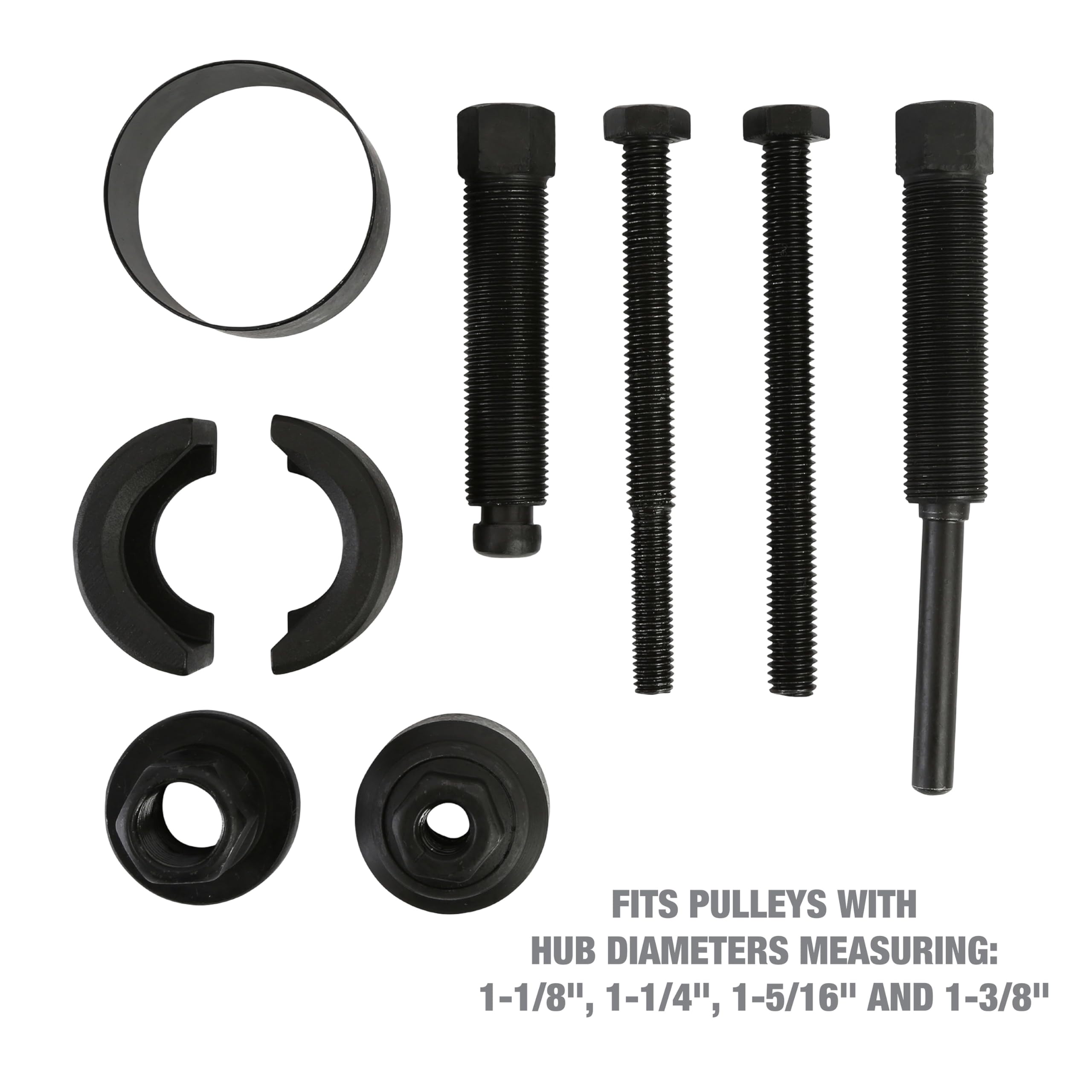 OEMTOOLS 37031 Power Steering Pulley Puller and Installer Kit, Removes and Installs Power Steering Pump Pulleys on Most Domestic Vehicles, Ford, GM, VW , green