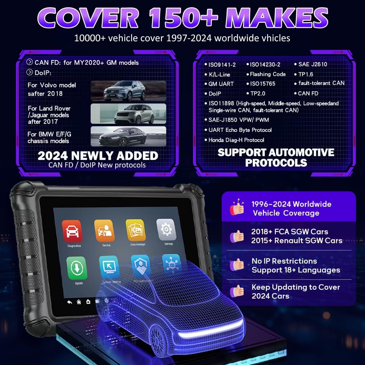 Autel MX900, Autel Scanner, 40+ Function, All System, CAN FD/Do IP, OE All System Scan, No-IP Limited, Upgrade MK808S MK808BT MX808S MK808Z Same as MK900, 3000+ Active Tests