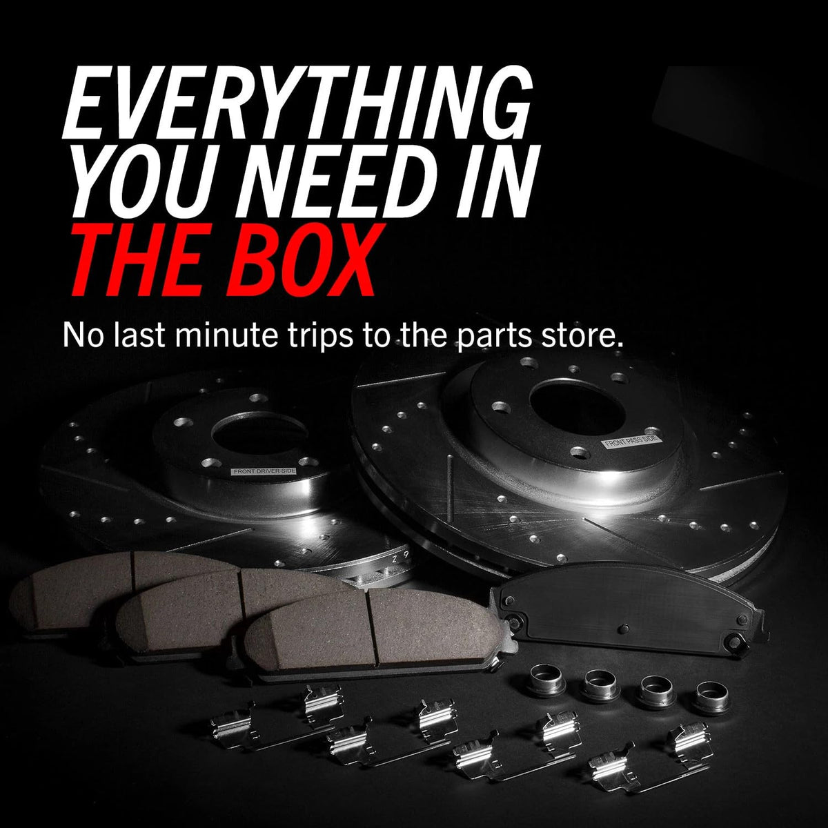 Power Stop K5370 Front Z23 Carbon Fiber Brake Pads with Drilled & Slotted Brake Rotors Kit