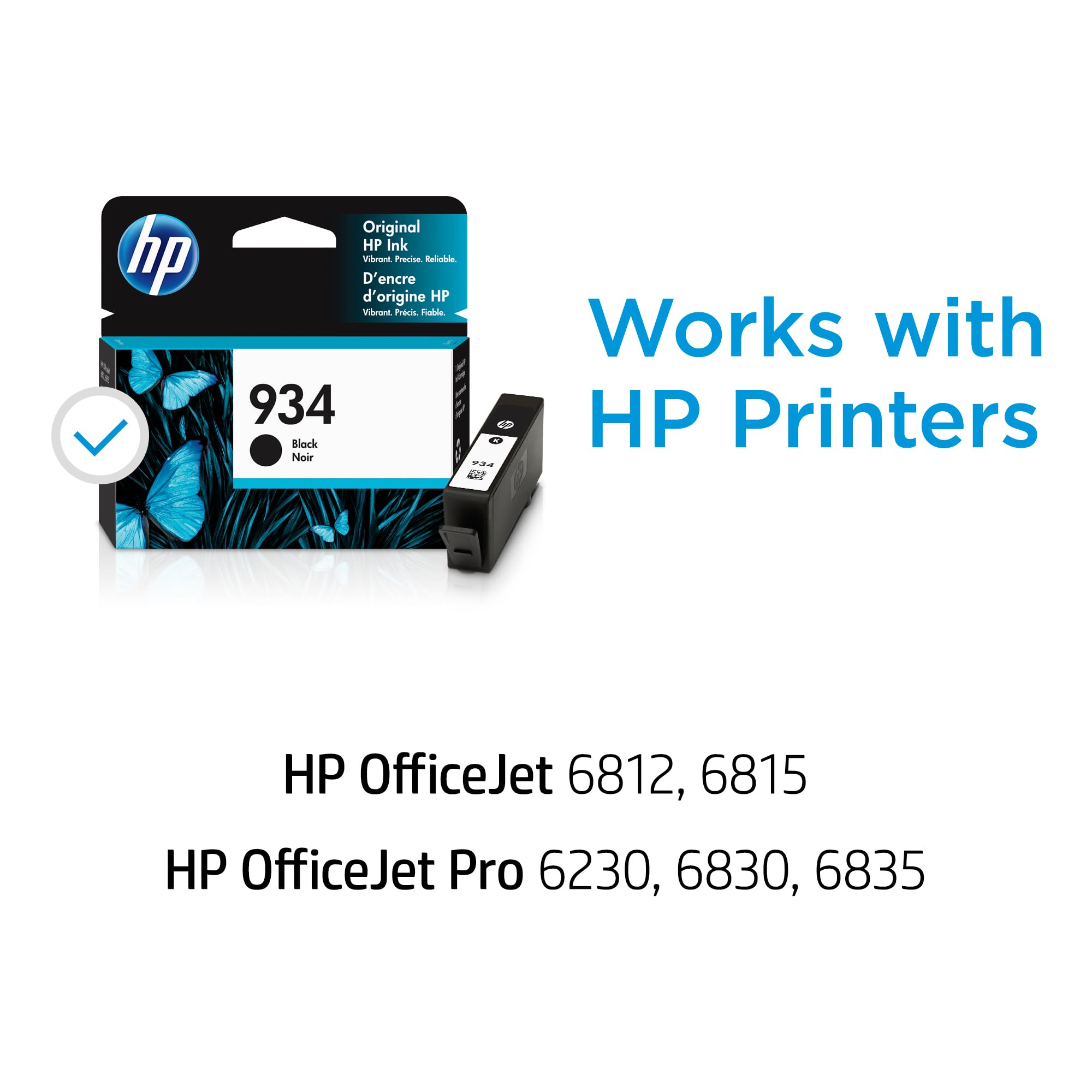 HP 934 Black Ink Cartridge | Works with HP OfficeJet 6810; OfficeJet Pro 6230, 6830 Series | C2P19AN