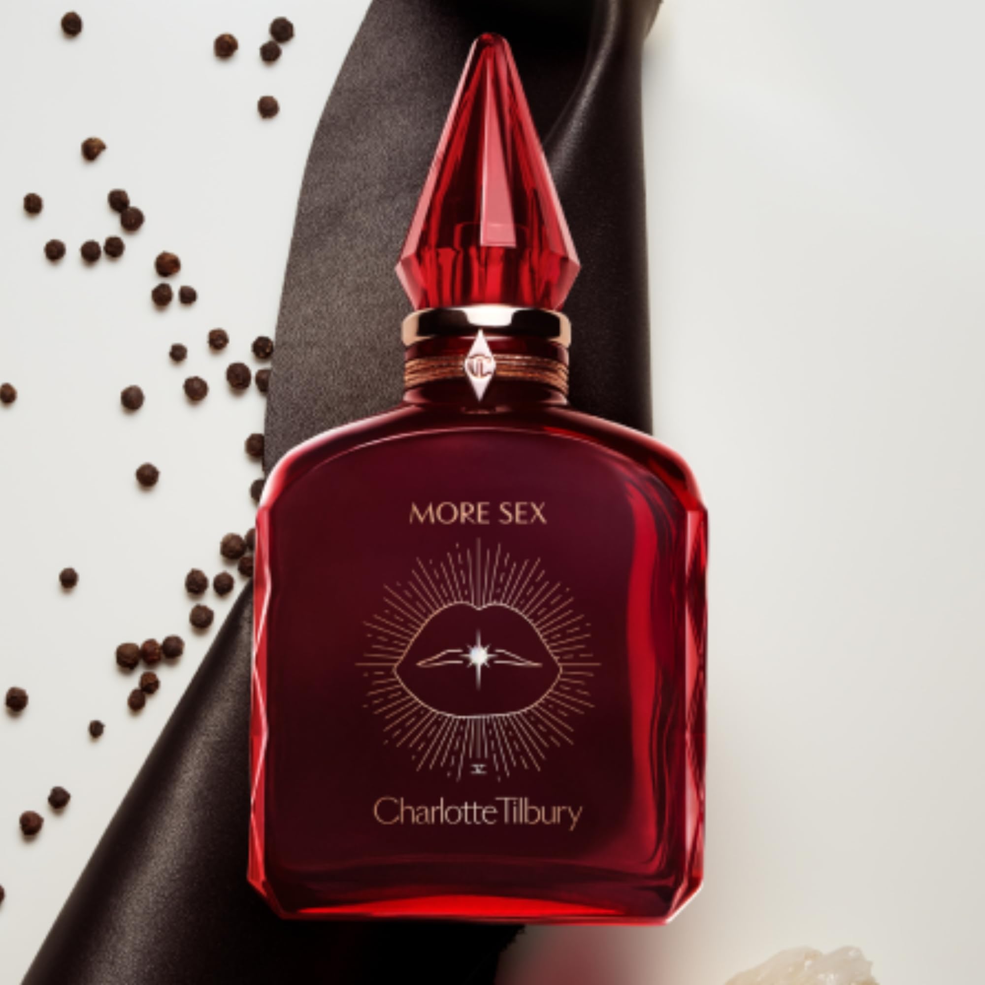 Charlotte Tilbury More Sex Eau De Parfum - Emotion-Boosting Sandalwood Perfume Enriched with Naturally-Derived Oils - Long-Lasting Scent with Notes of Black Pepper, Velvety Musk & Ambery Wood (10ml)