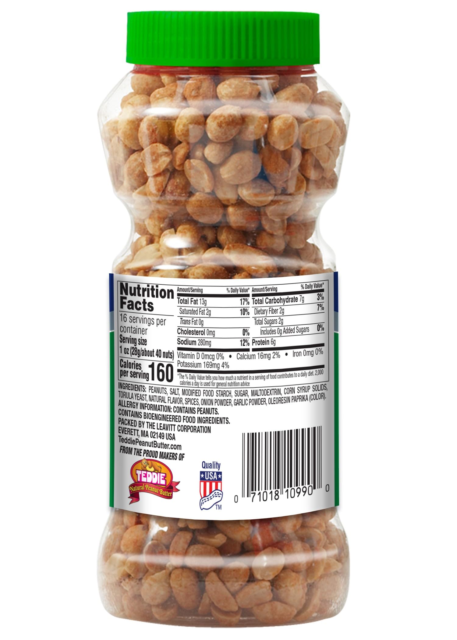 Teddie Premium All Natural Dry Roasted Peanuts (Salted, 16 Ounce (Pack of 1))