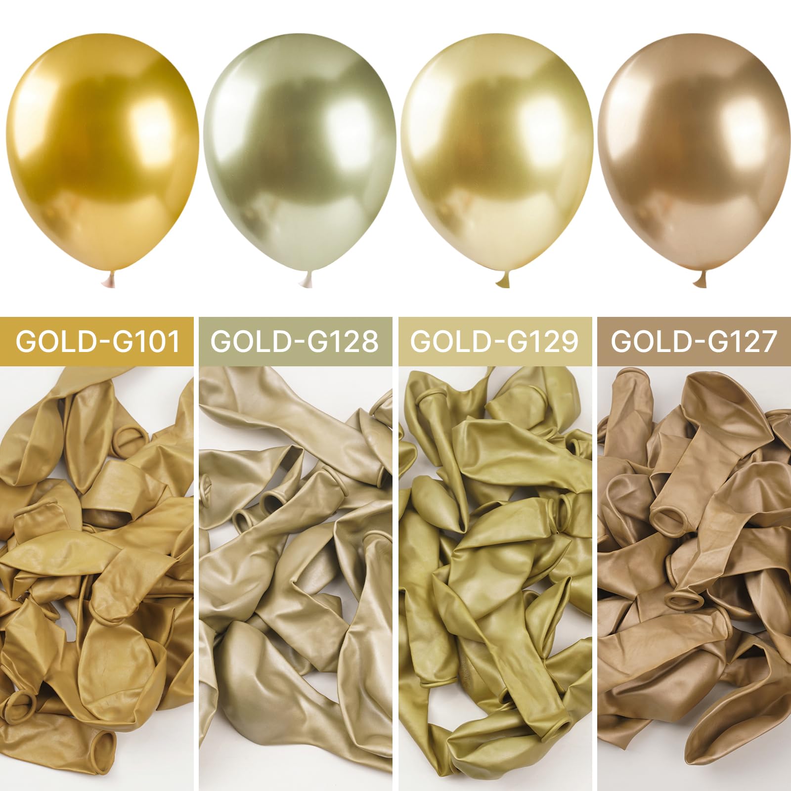 PartyWoo Metallic Gold Balloons 51 pcs 12 Inch Chrome Gold Latex Helium Balloons for Graduation Baby Shower Gender Reveal Christmas Wedding New Year Anniversaries Birthday Party Decorations Gold-G101