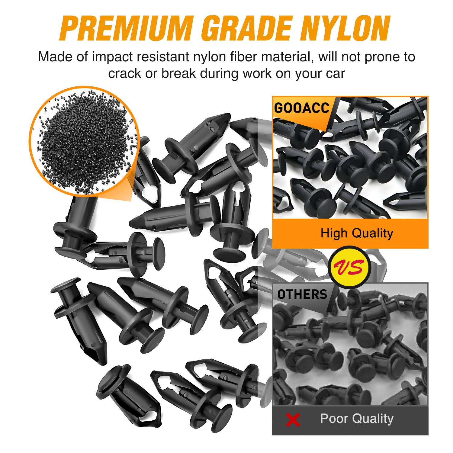 GOOACC 100PCS Fender Clips Body Rivets Engine Under Cover Splash Shield Guard Clips for Honda 90653-HC4-900,GM 21075686 7661855 with 1PC Fastener Remover