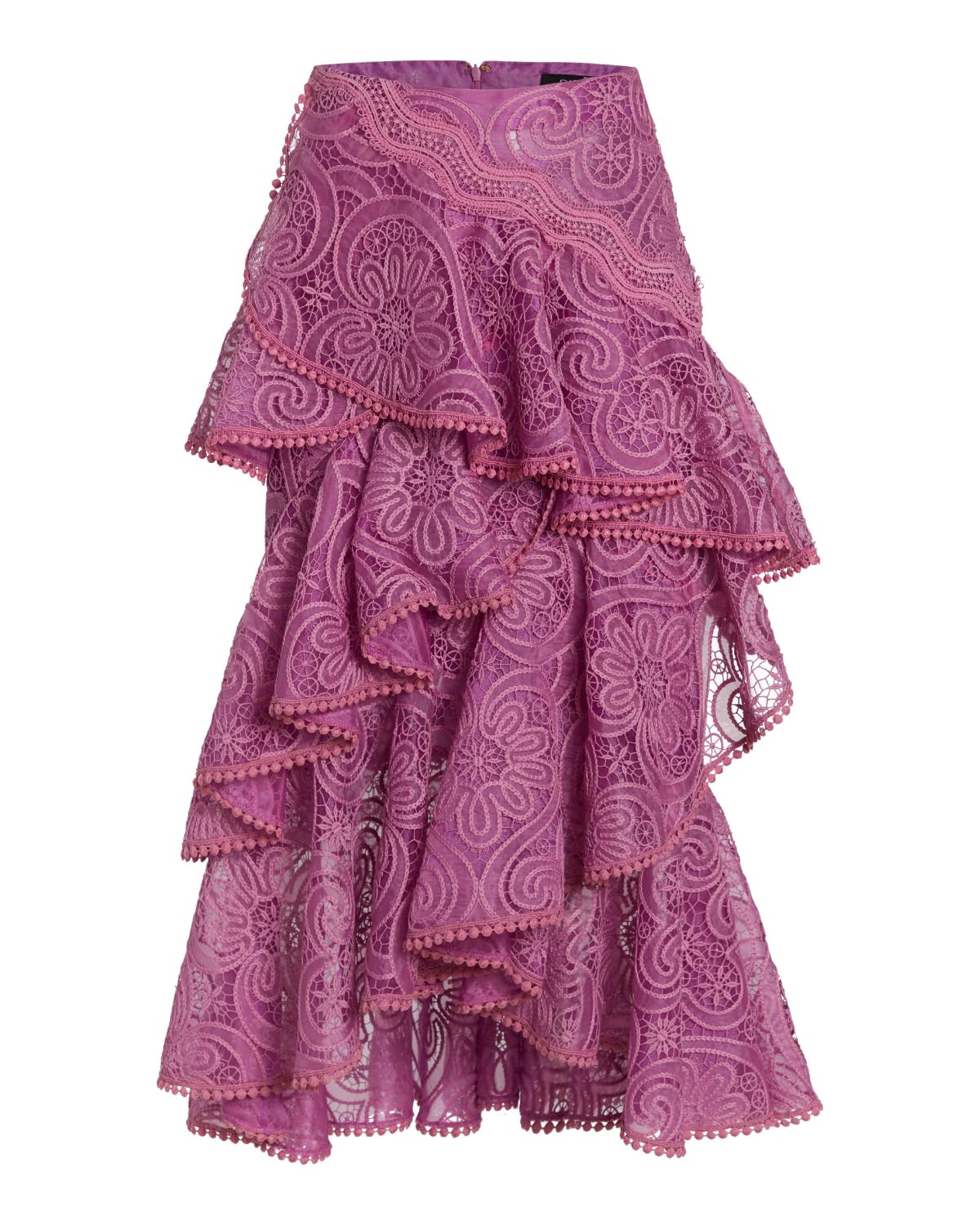 Lace Midi Skirt, 10, Orchid