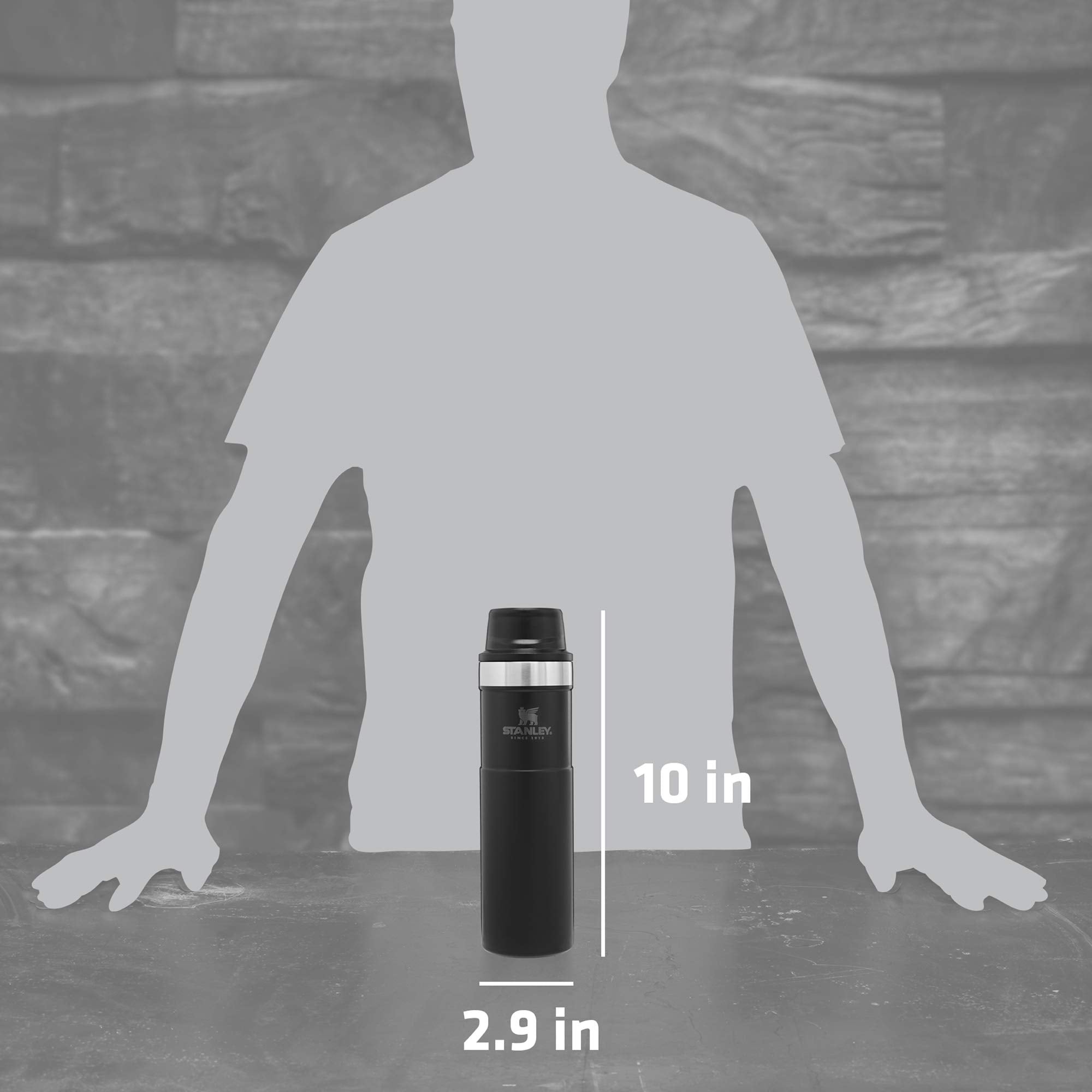 Stanley, Mug Travel Trigger-Action Matte Black Classic, 20 Ounce