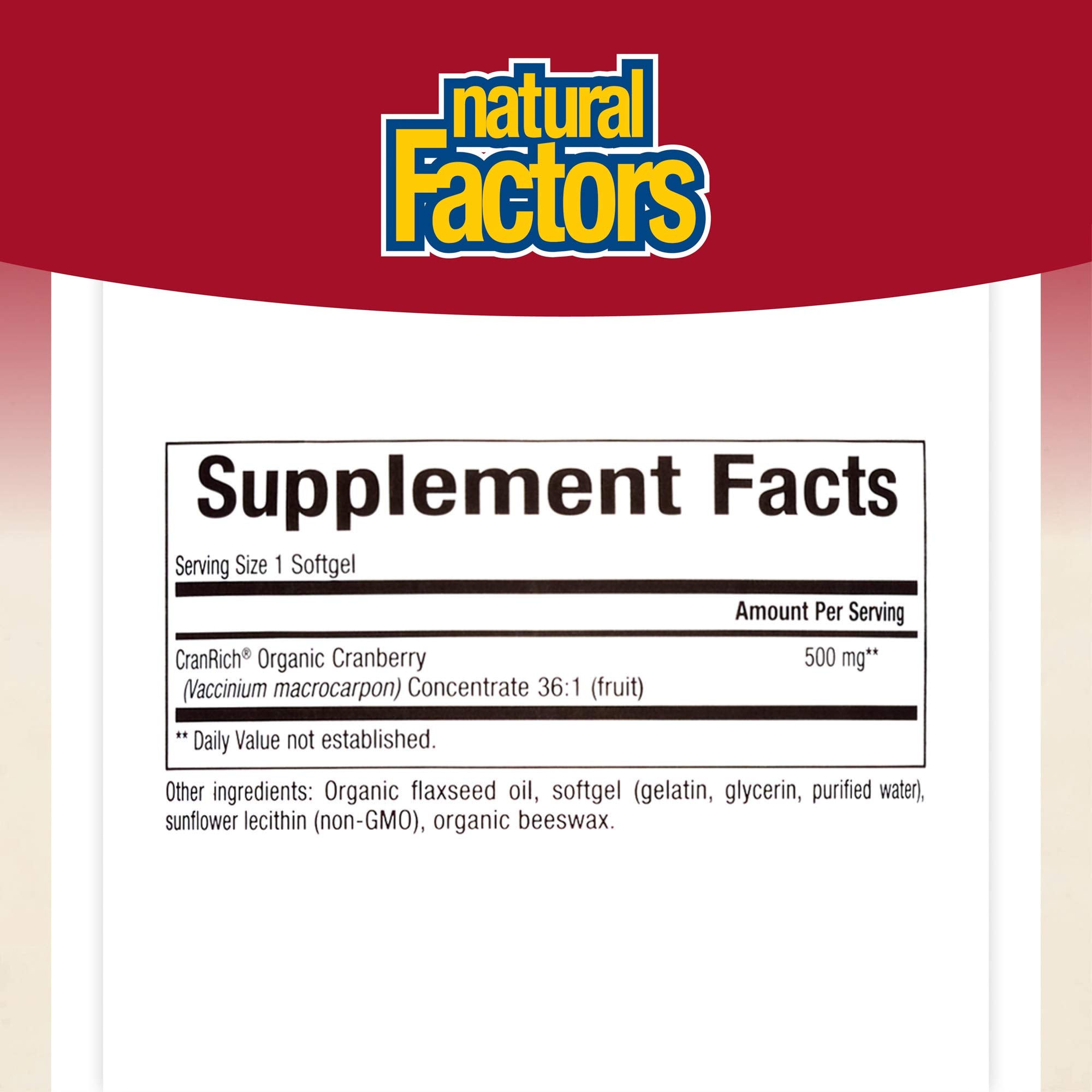 CranRich by Natural Factors, Super Strength Cranberry Concentrate, Antioxidant Supplement for Urinary Tract Support, Non-GMO, 90 softgels (90 servings)