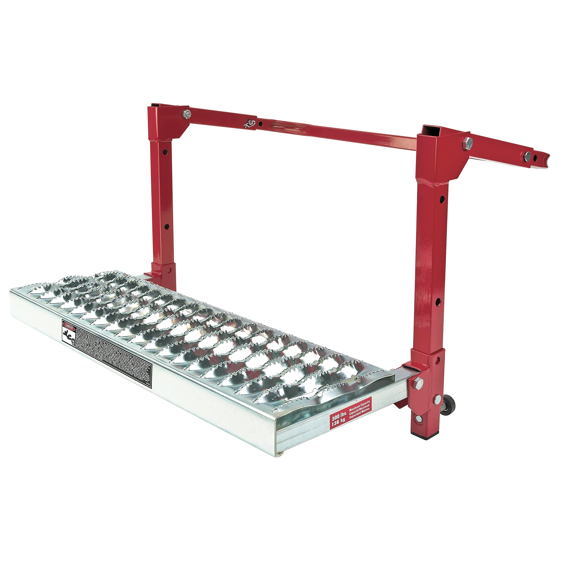 Powerbuilt Heavy Duty Tire Step for Truck, SUV, Non-Slip Steel Surface, Adjustable to Fit Tire, Fold Flat for Storage – 647596 Large, Black